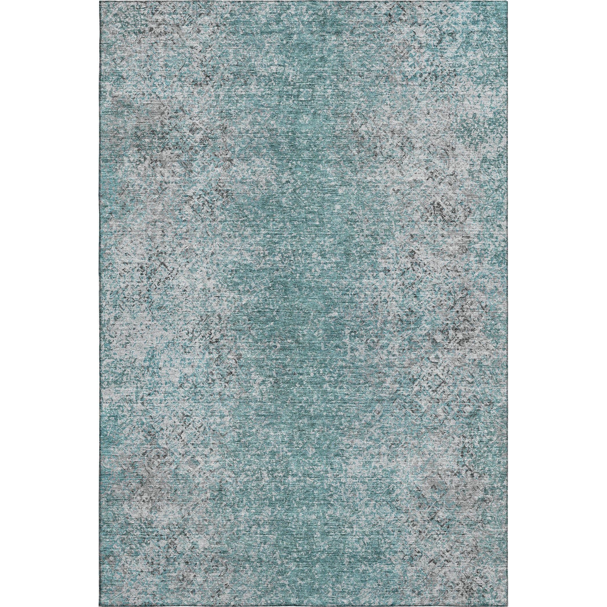 Valletta Machine Washable Transitional Teal Rug 2'6" x 3'10" #shape_Rectangle