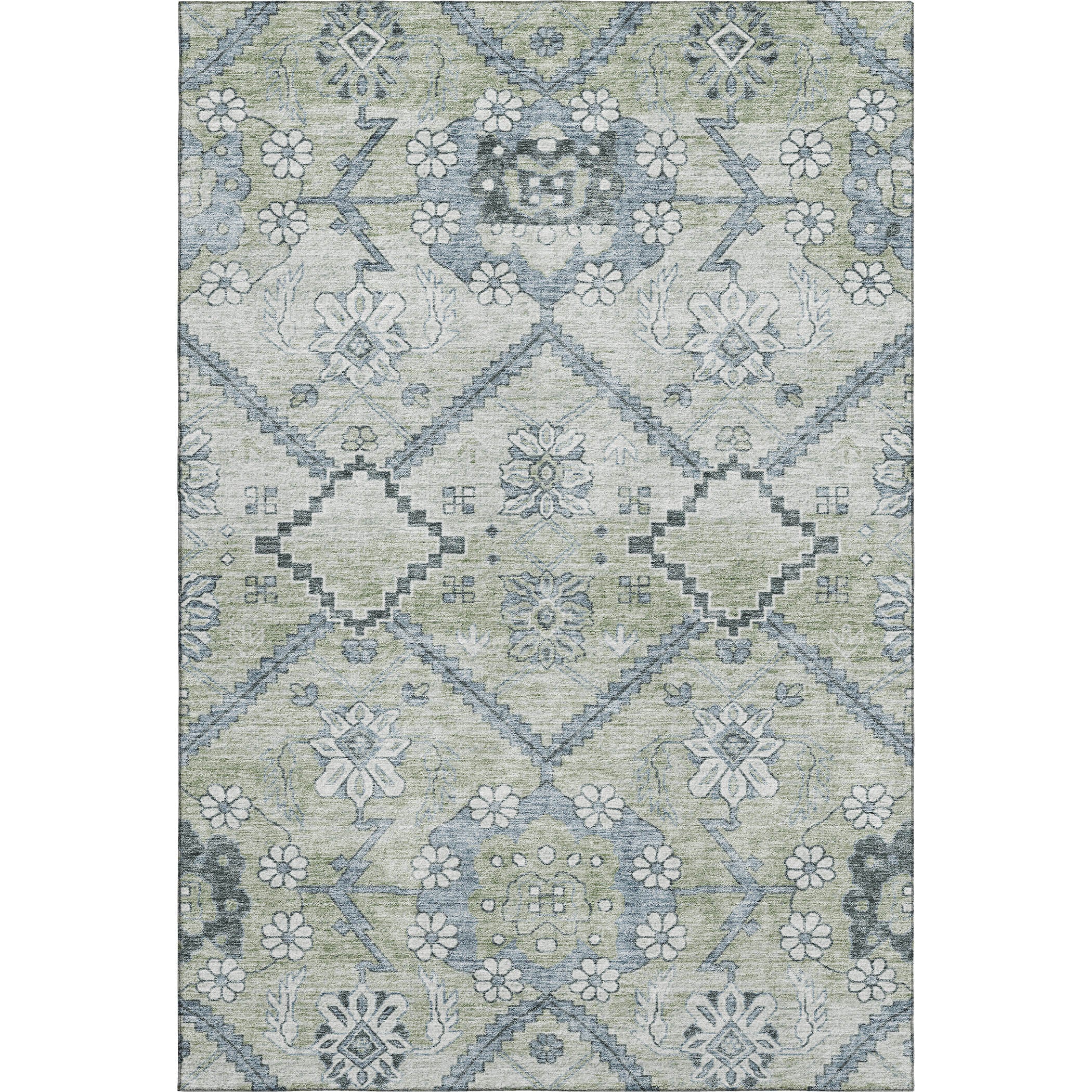 Seville Machine Washable Transitional Aloe Green Rug 2'6" x 3'10" #shape_Rectangle
