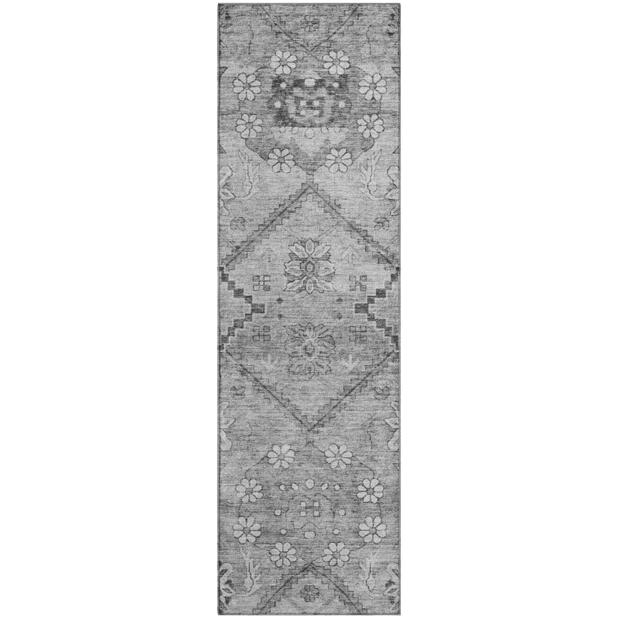 Seville Machine Washable Transitional Gray Rug 2'3" x 7'6" #shape_Runner