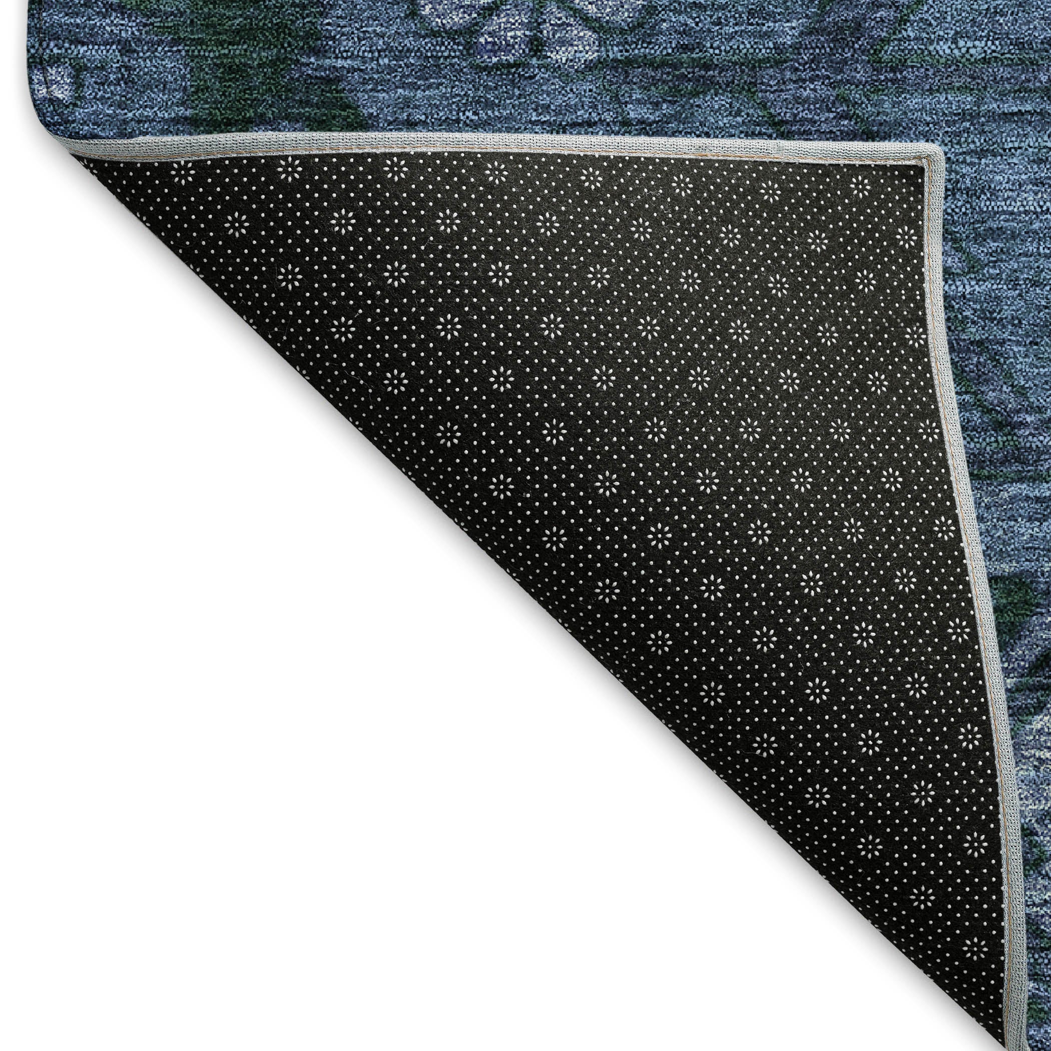 Dublin Machine Washable Transitional Navy Blue Rug 1'8" x 2'6" #shape_Rectangle
