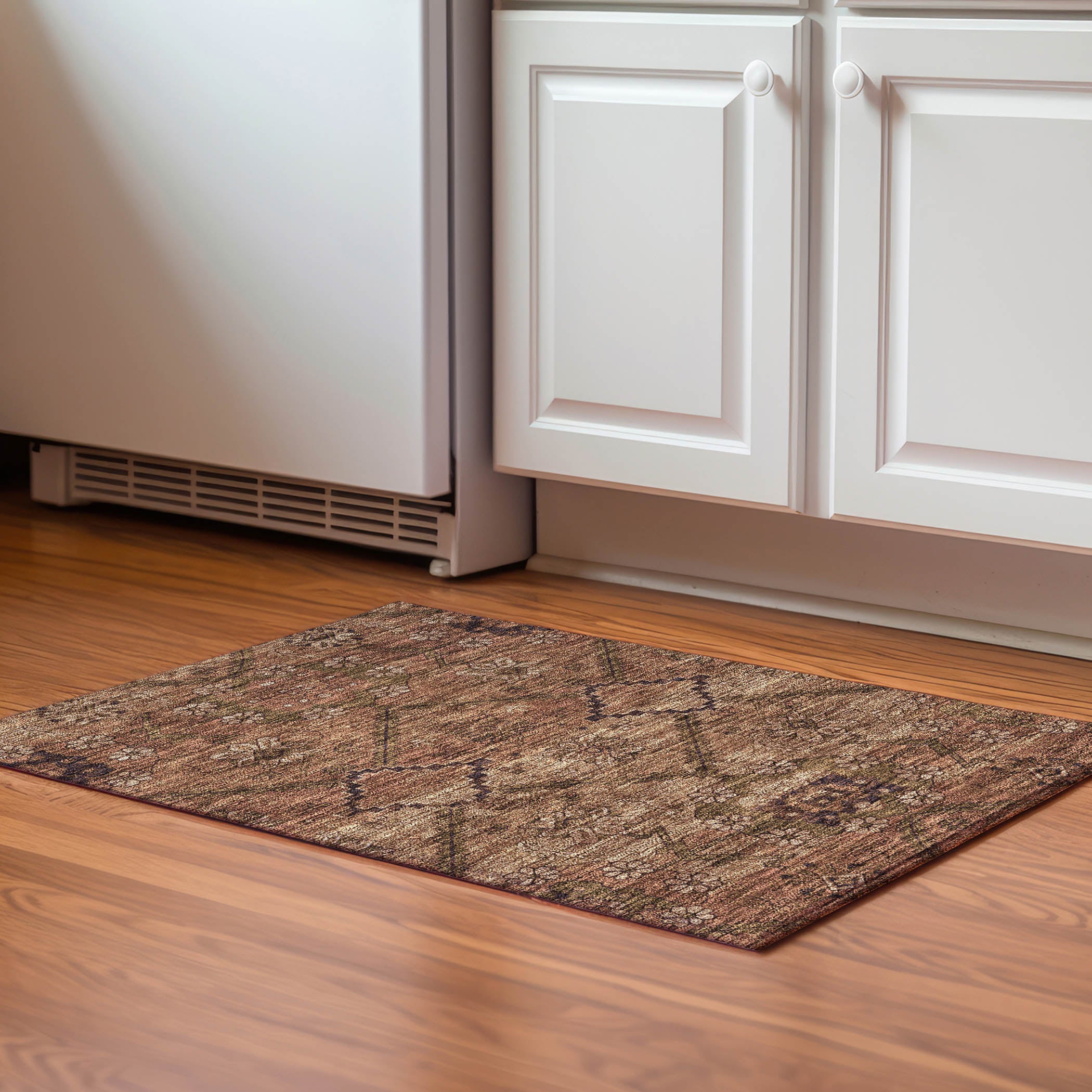 Dublin Machine Washable Transitional Paprika Orange Rug 1'8" x 2'6" #shape_Rectangle