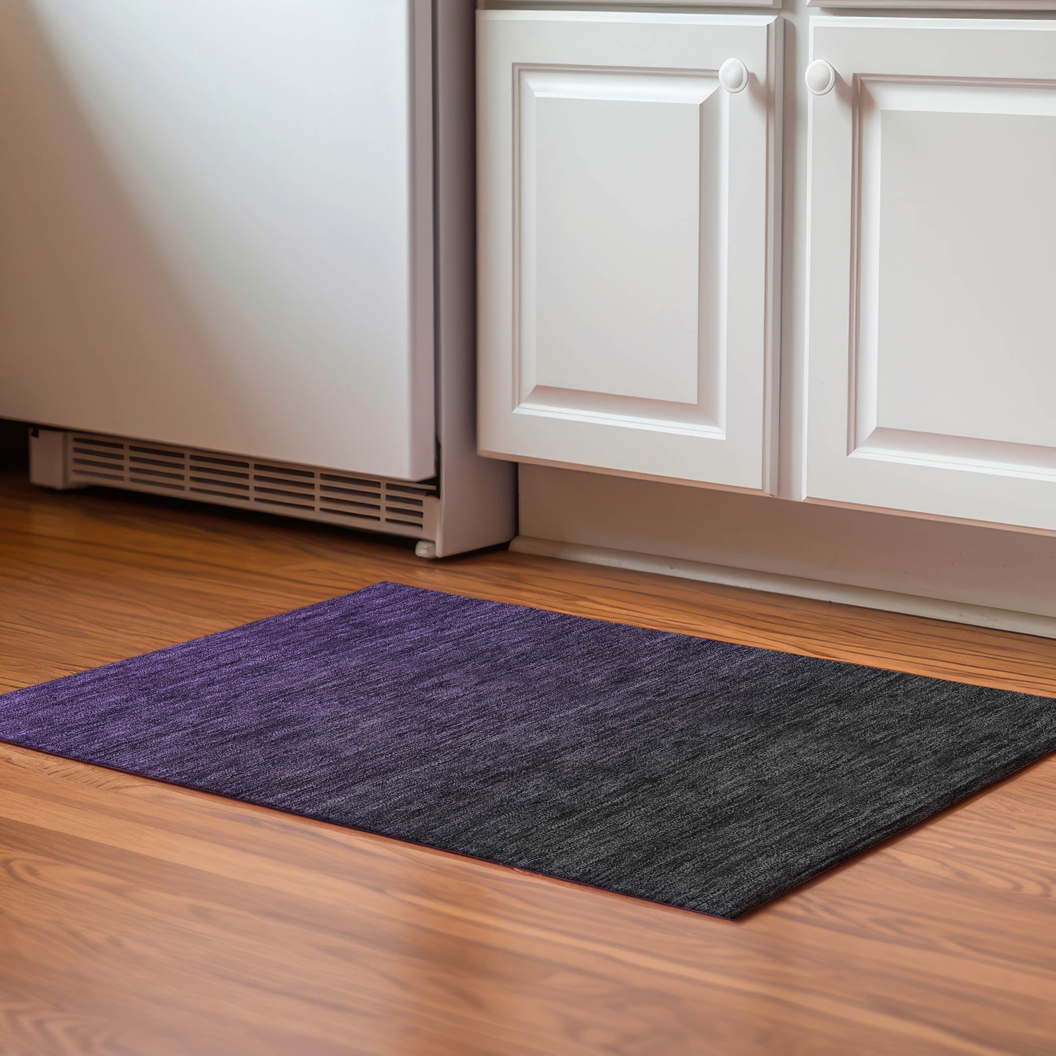 Lucerne Machine Washable Transitional Eggplant Purple Rug 1'8" x 2'6" #shape_Rectangle
