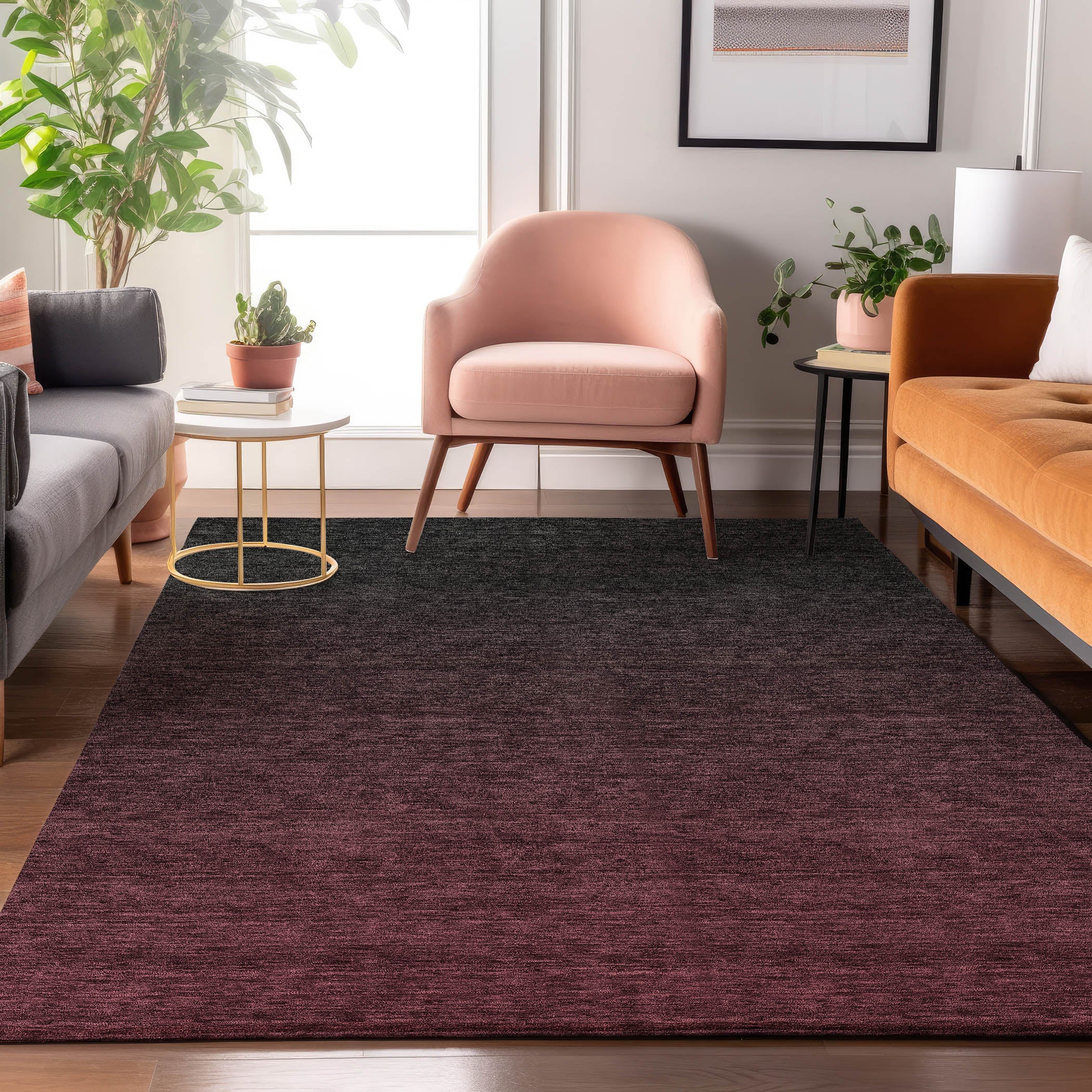 Lucerne Machine Washable Transitional Merlot Red Rug 2'6" x 3'10" #shape_Rectangle