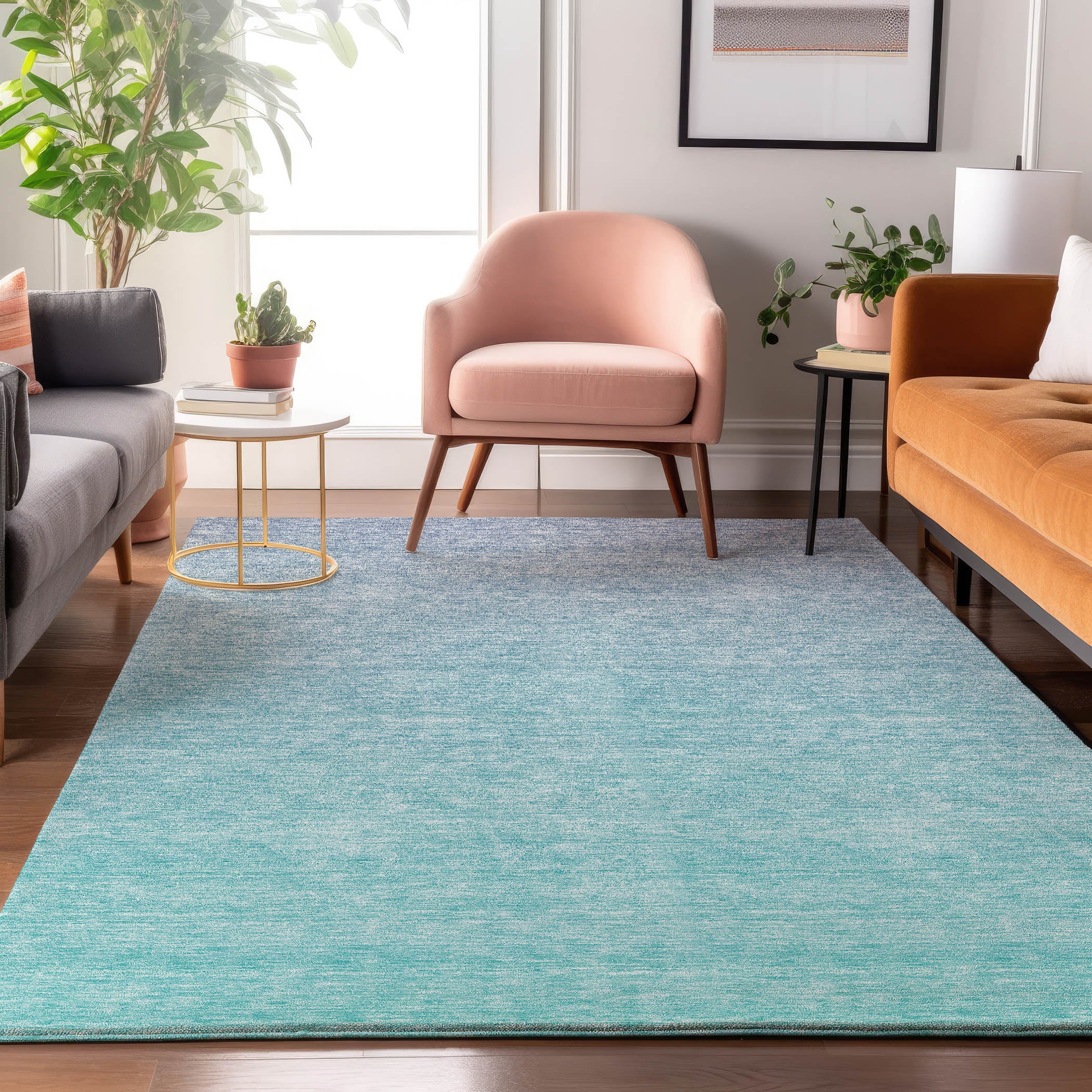 Sintra Machine Washable Transitional Sky Blue Rug 2'6" x 3'10" #shape_Rectangle