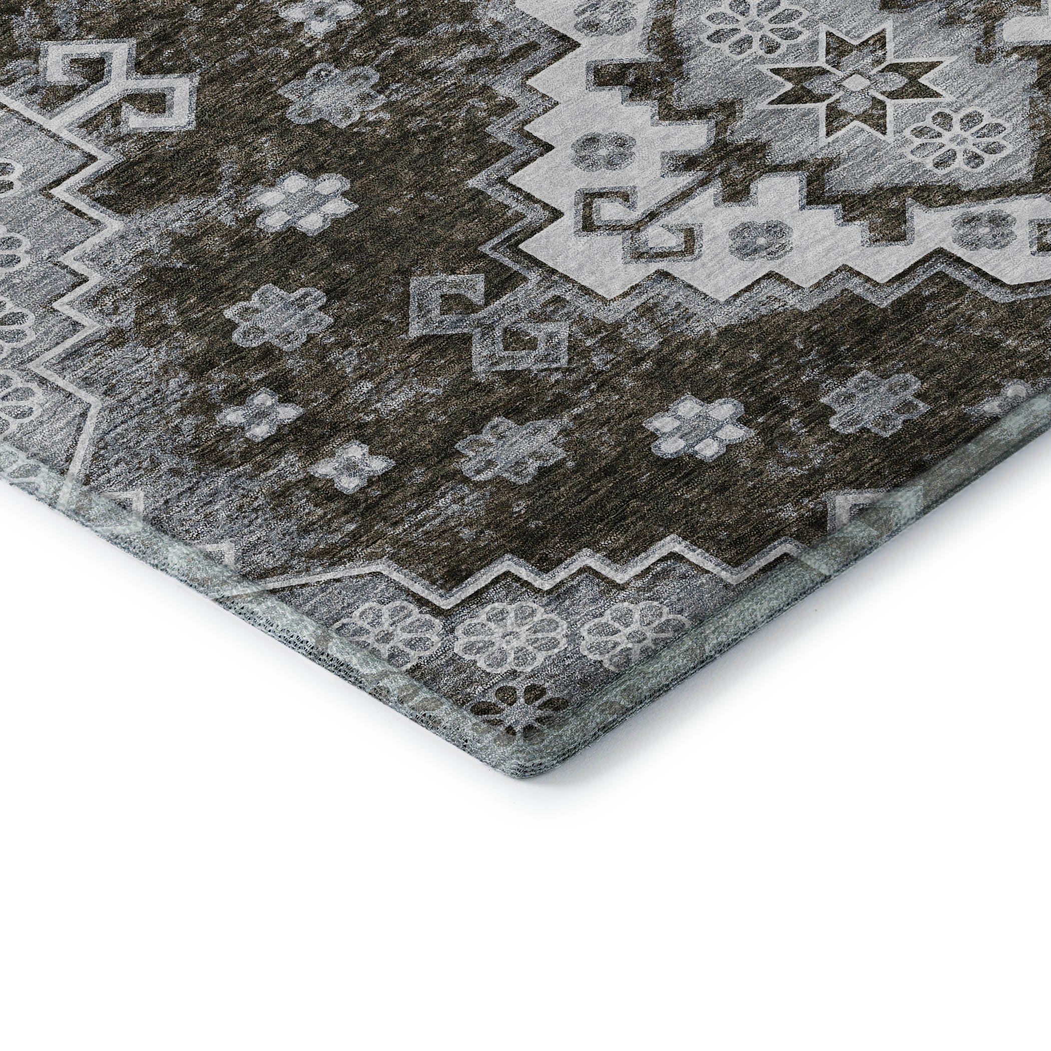 Cairo Machine Washable Traditional Chocolate Brown Rug 1'8" x 2'6" #shape_Rectangle