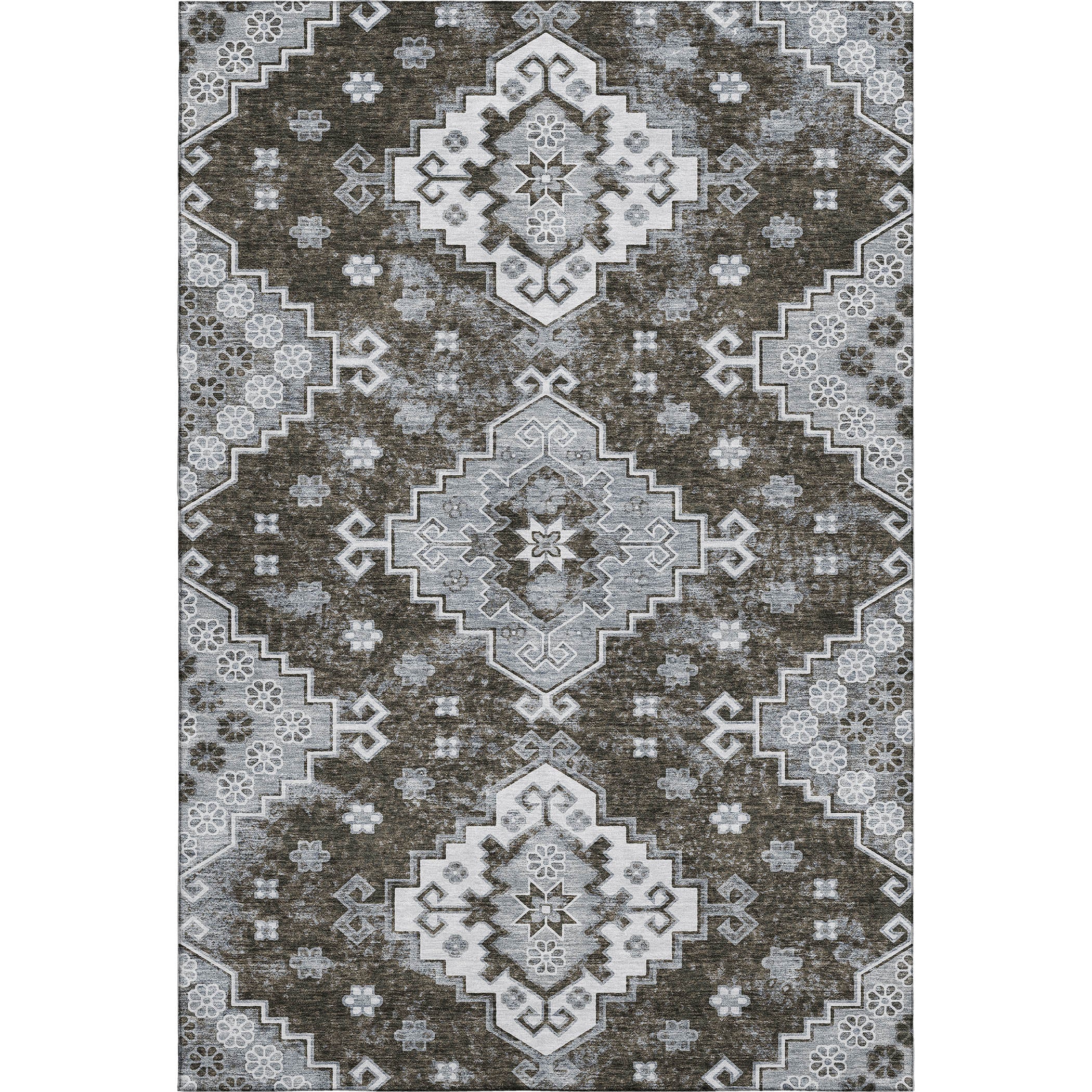 Cairo Machine Washable Traditional Chocolate Brown Rug 2'6" x 3'10" #shape_Rectangle