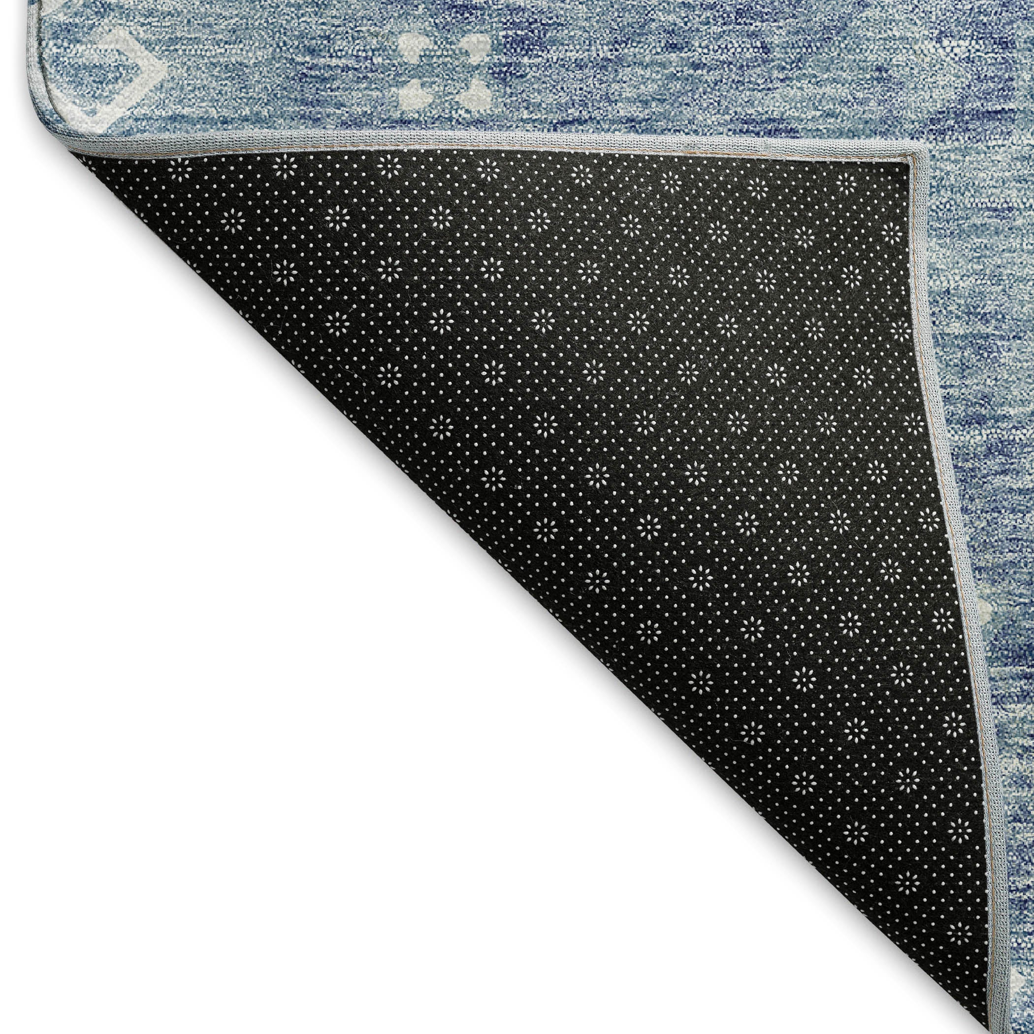 Santorini Machine Washable Traditional Blue Rug 1'8" x 2'6" #shape_Rectangle