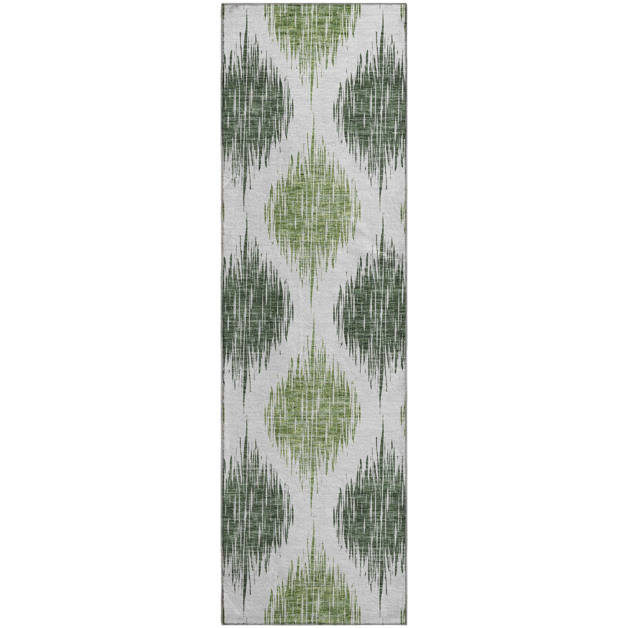 Lucerne Machine Washable Transitional Fern Green Rug 2'3" x 7'6" #shape_Runner