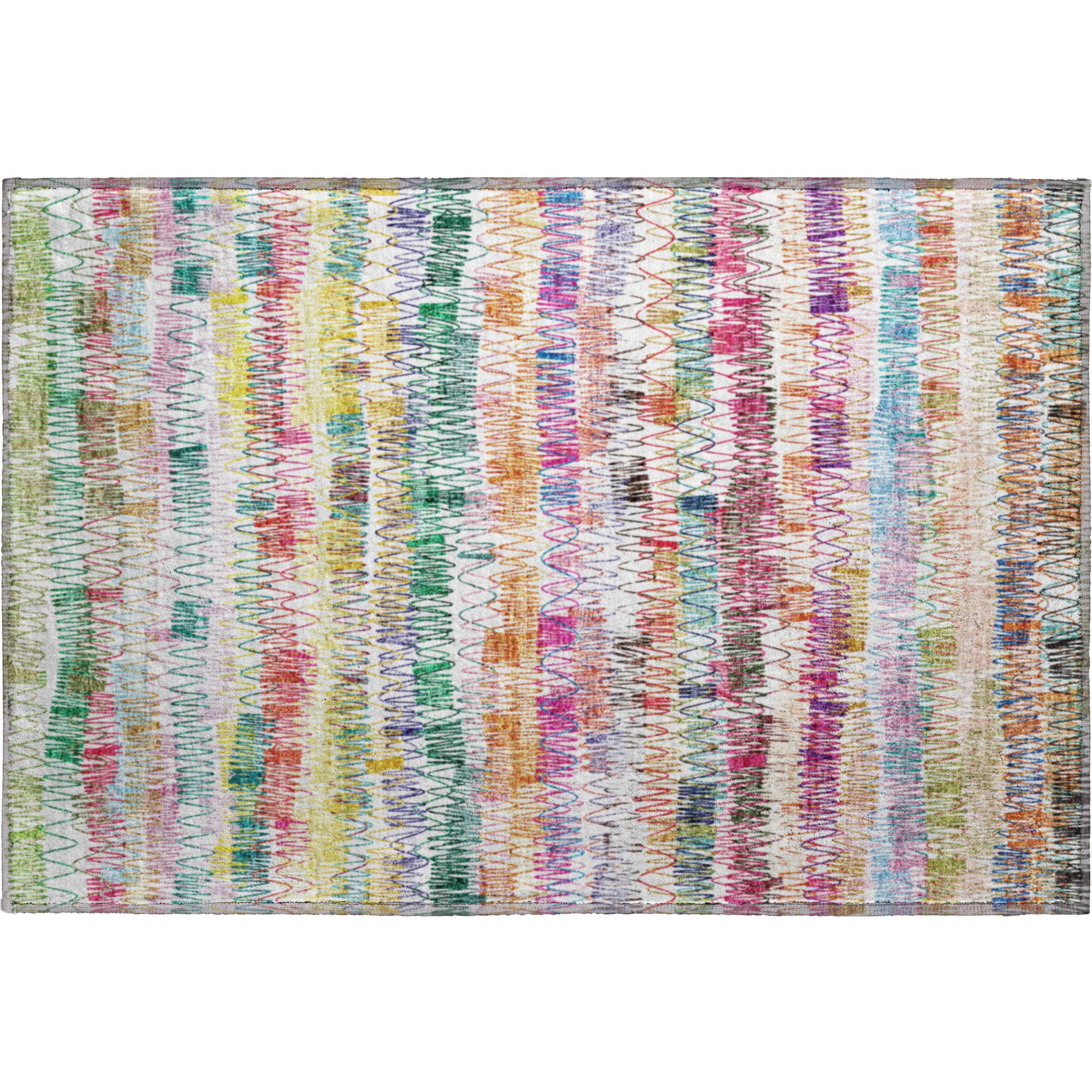 Oslo Machine Washable Transitional Green Rug 1'8" x 2'6" #shape_Rectangle