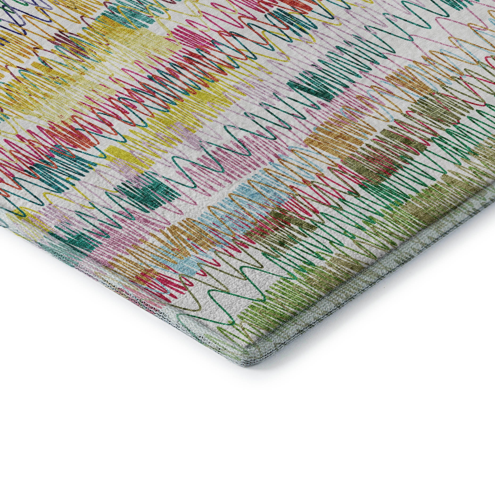 Oslo Machine Washable Transitional Green Rug 1'8" x 2'6" #shape_Rectangle