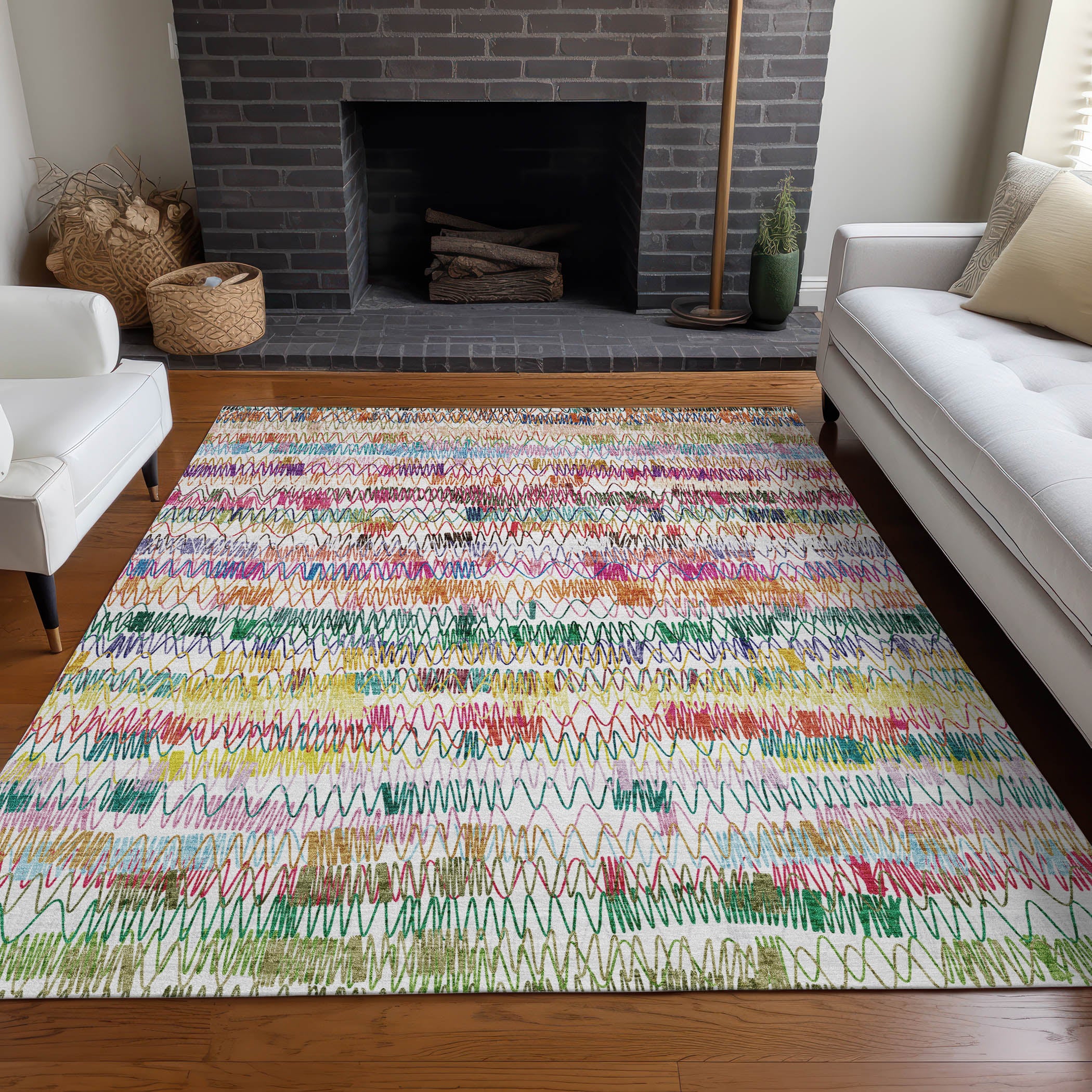 Oslo Machine Washable Transitional Green Rug 2'6" x 3'10" #shape_Rectangle