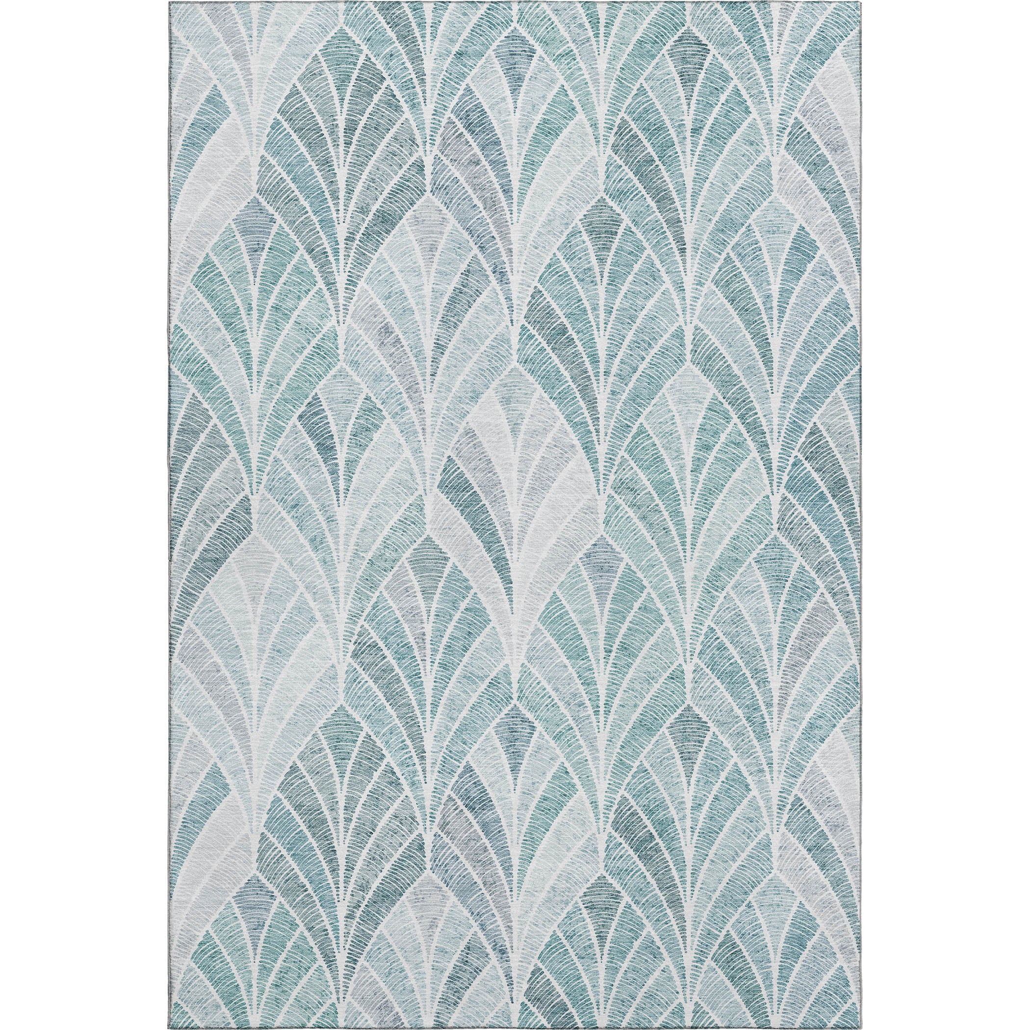 Montevideo Machine Washable Transitional Aqua Teal Rug 2'6" x 3'10" #shape_Rectangle