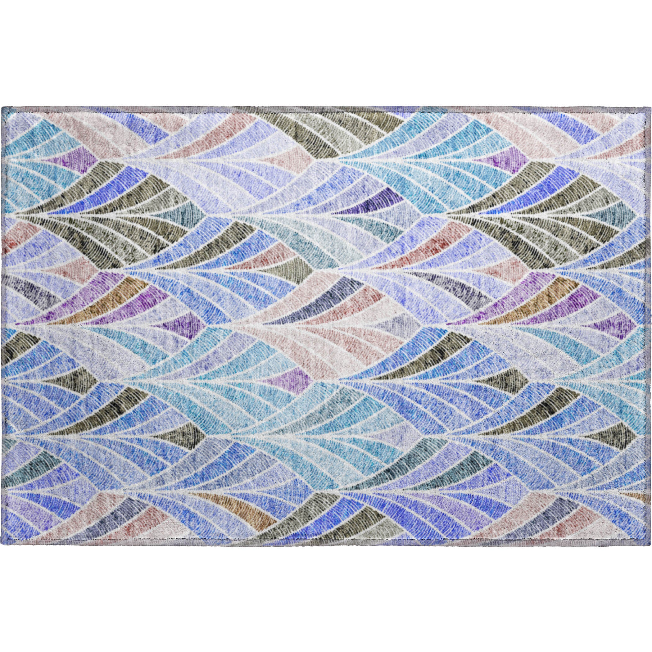 Montevideo Machine Washable Transitional Blue Rug 1'8" x 2'6" #shape_Rectangle
