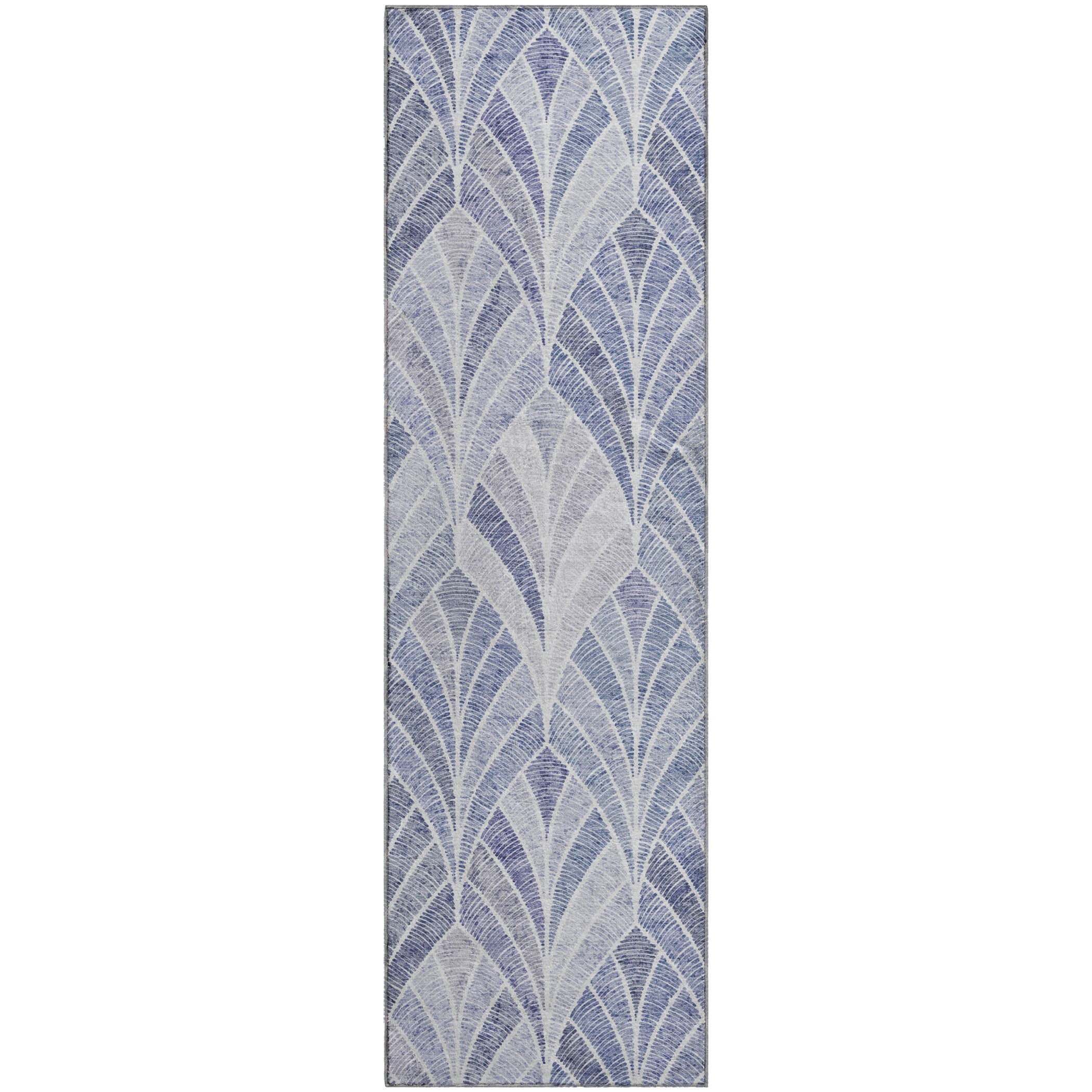 Montevideo Machine Washable Transitional Denim Blue Rug 2'3" x 7'6" #shape_Runner