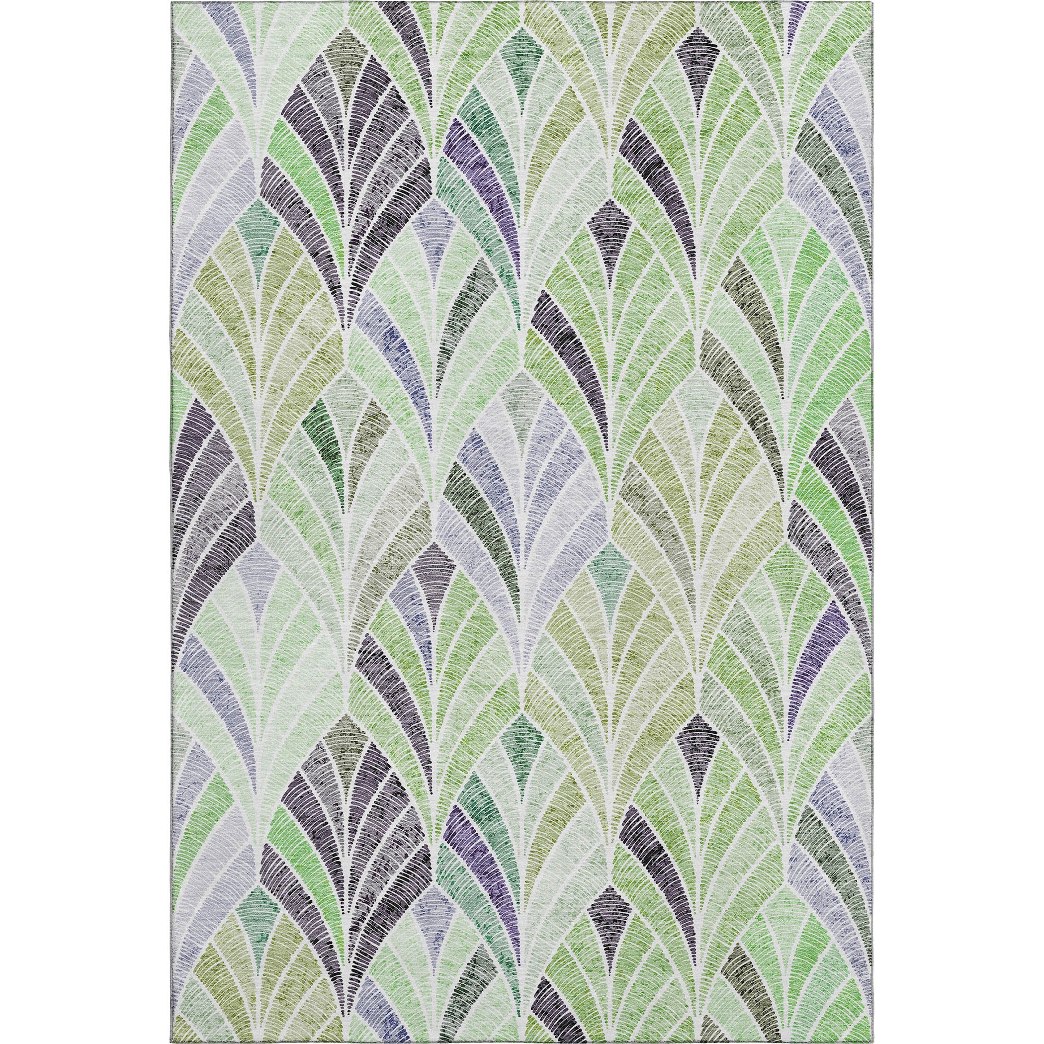 Montevideo Machine Washable Transitional Green Rug 2'6" x 3'10" #shape_Rectangle