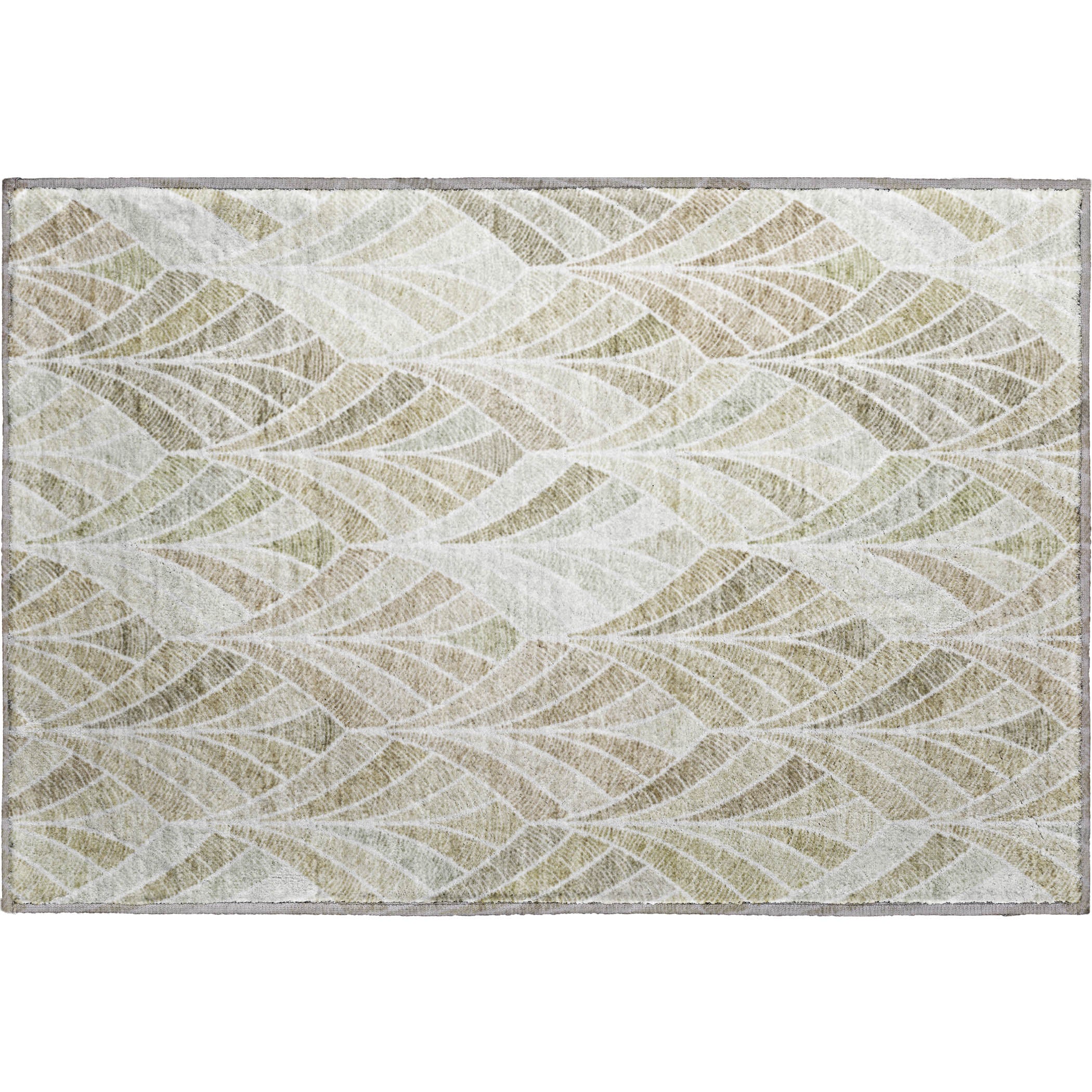 Montevideo Machine Washable Transitional Khaki Brown Rug 1'8" x 2'6" #shape_Rectangle