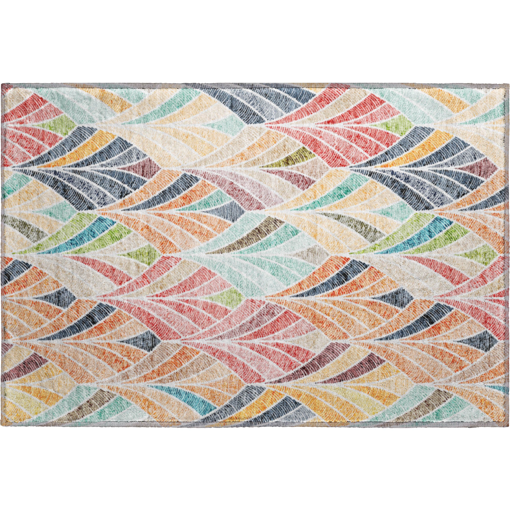 Montevideo Machine Washable Transitional Orange Rug 1'8" x 2'6" #shape_Rectangle