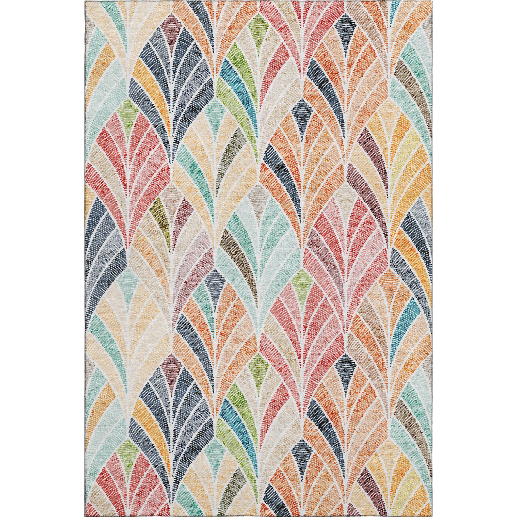 Montevideo Machine Washable Transitional Orange Rug 2'6" x 3'10" #shape_Rectangle