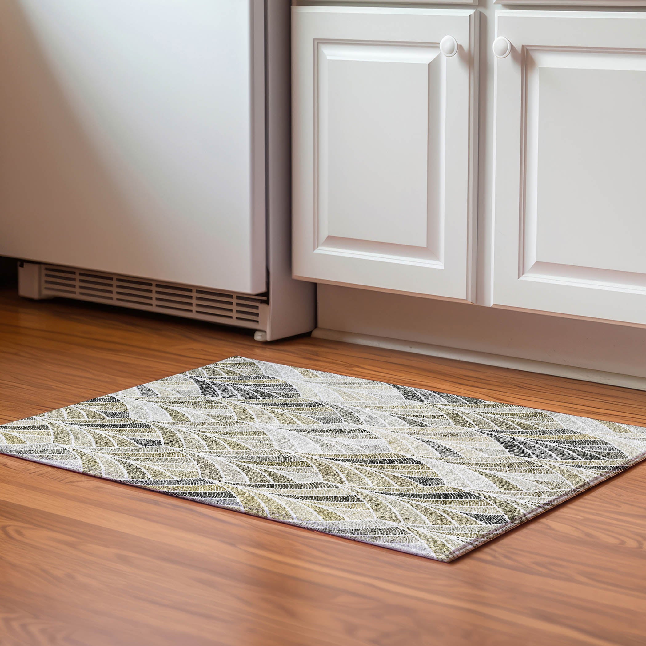 Montevideo Machine Washable Transitional Taupe Brown Rug 1'8" x 2'6" #shape_Rectangle