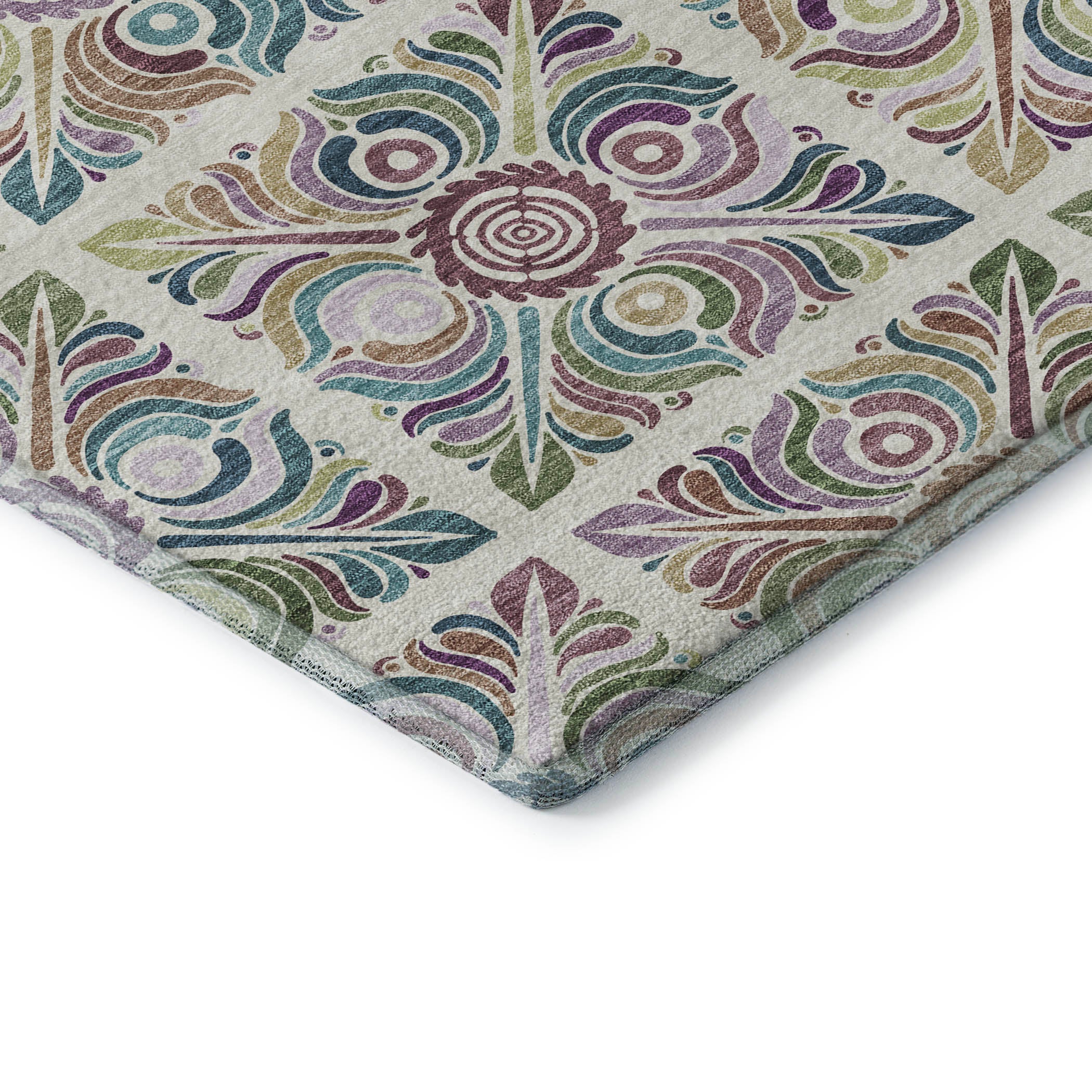 Florence Machine Washable Transitional Ivory Rug 1'8" x 2'6" #shape_Rectangle