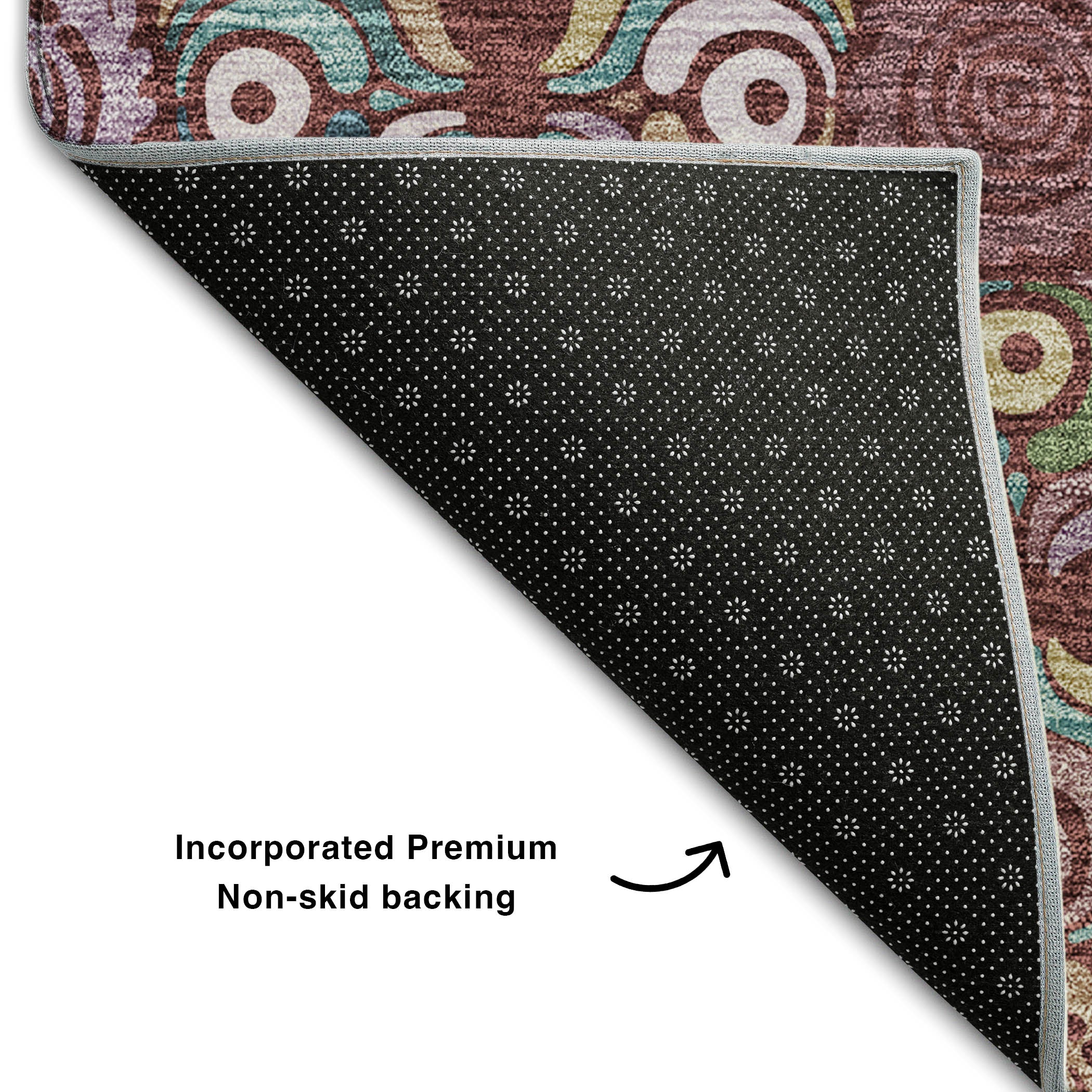 Florence Machine Washable Transitional Paprika Orange Rug 1'8" x 2'6" #shape_Rectangle
