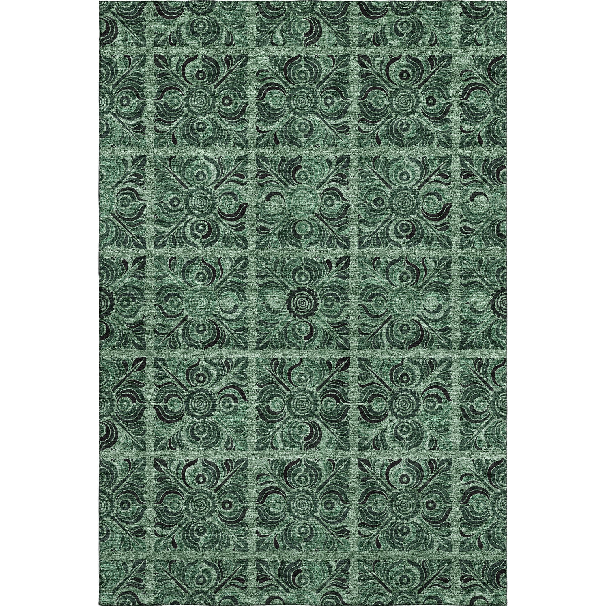 Sarajevo Machine Washable Transitional Green Rug 2'6" x 3'10" #shape_Rectangle