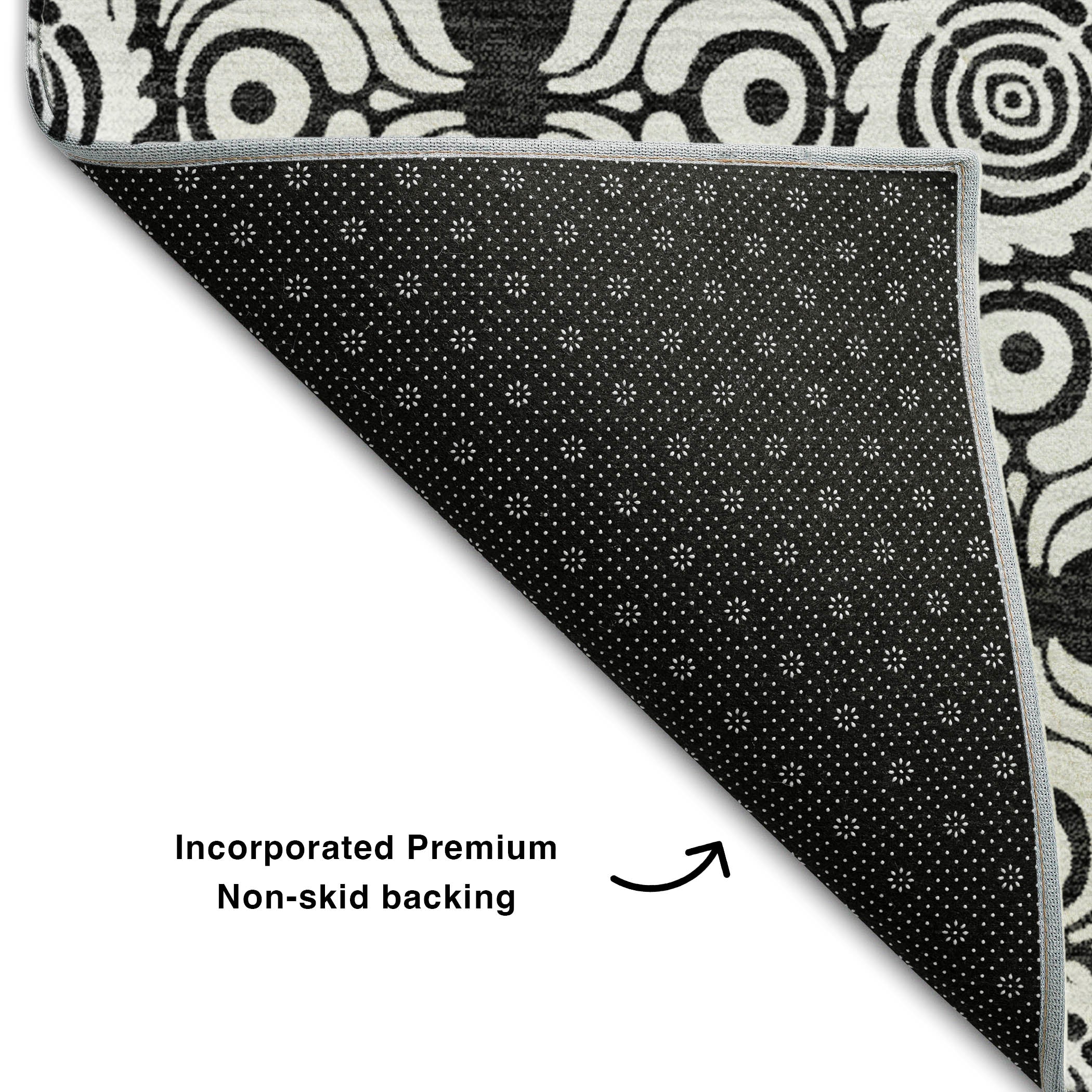 Athens Machine Washable Transitional Black Rug 1'8" x 2'6" #shape_Rectangle