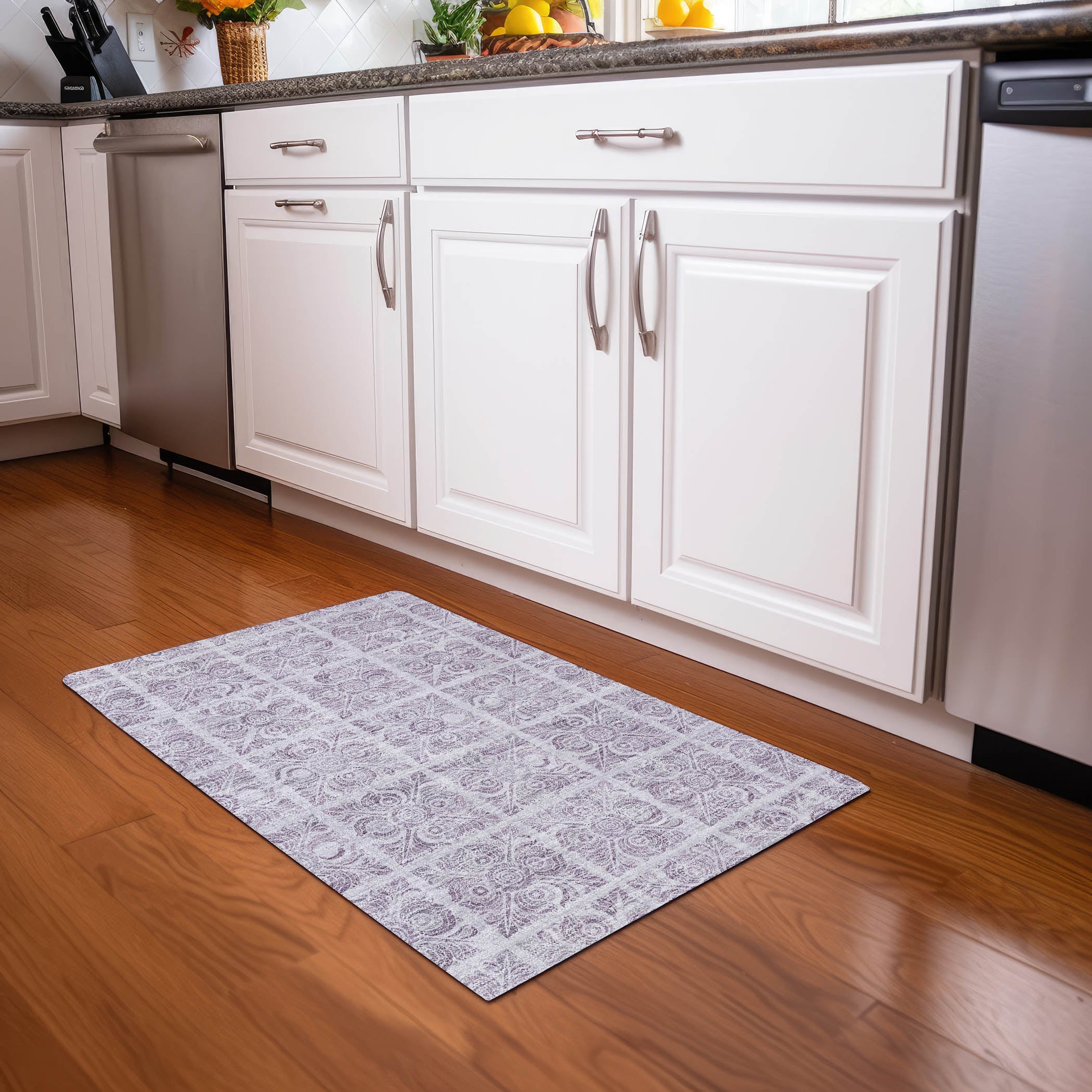 Athens Machine Washable Transitional Lavender Purple Rug 1'8" x 2'6" #shape_Rectangle