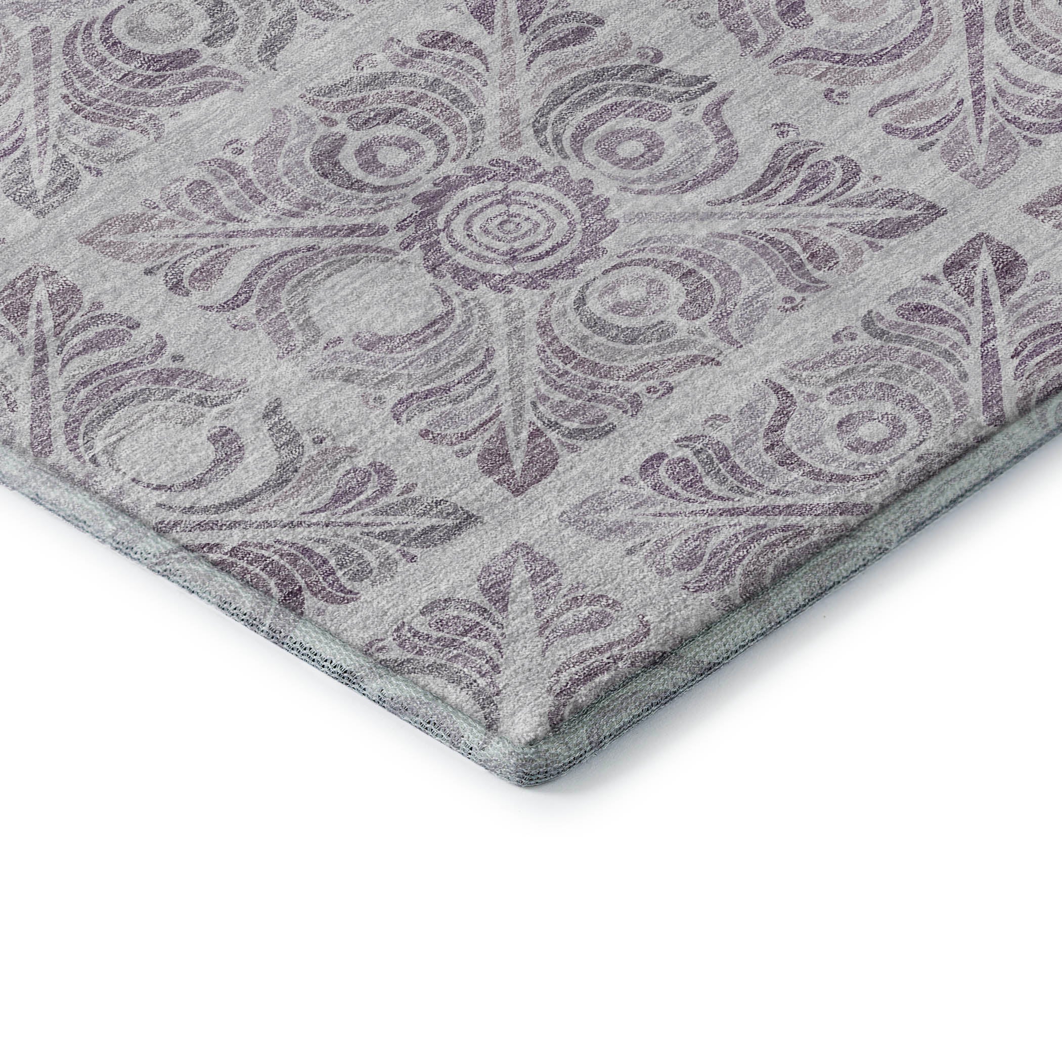 Athens Machine Washable Transitional Lavender Purple Rug 1'8" x 2'6" #shape_Rectangle