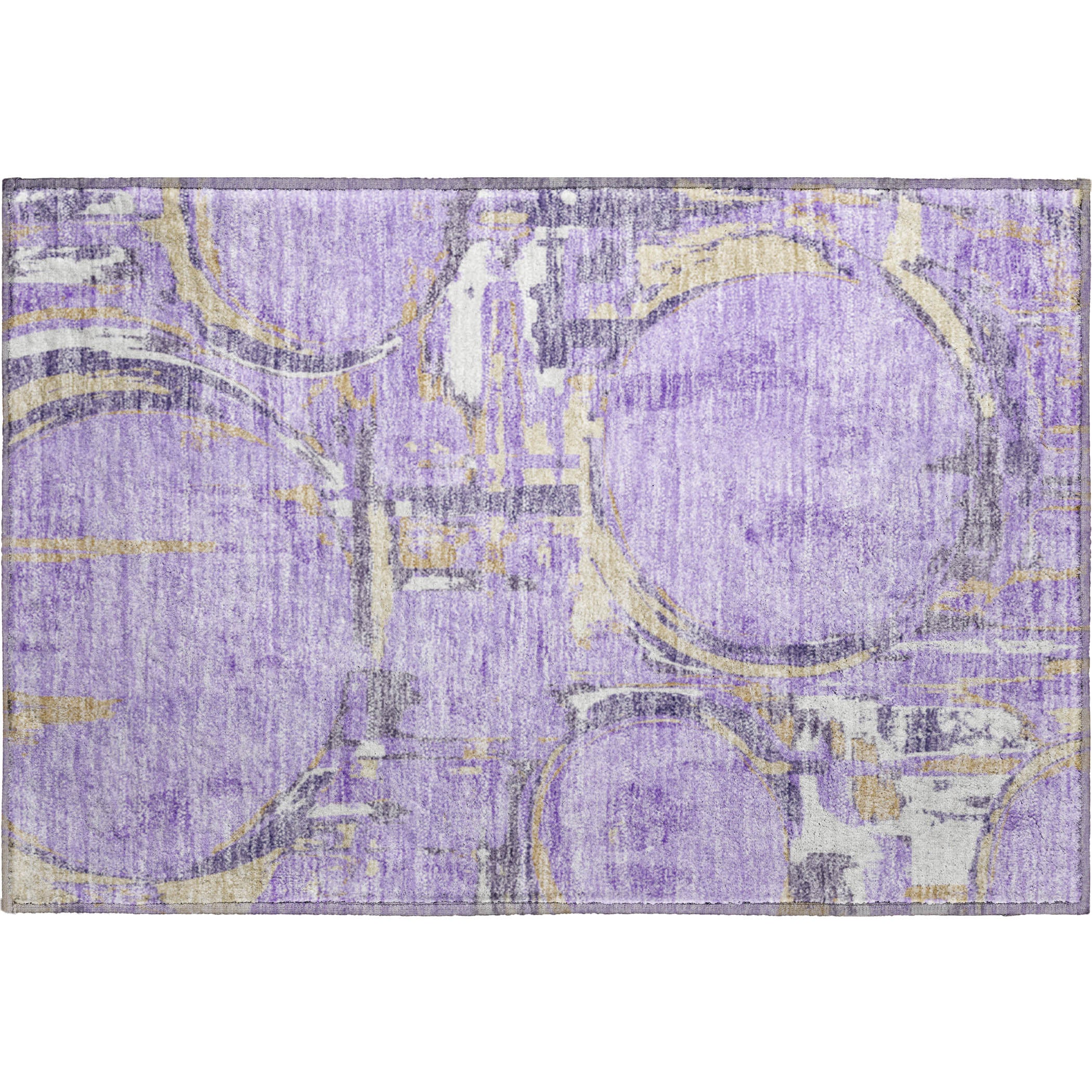 Lima Machine Washable Transitional Lavender Purple Rug 1'8" x 2'6" #shape_Rectangle