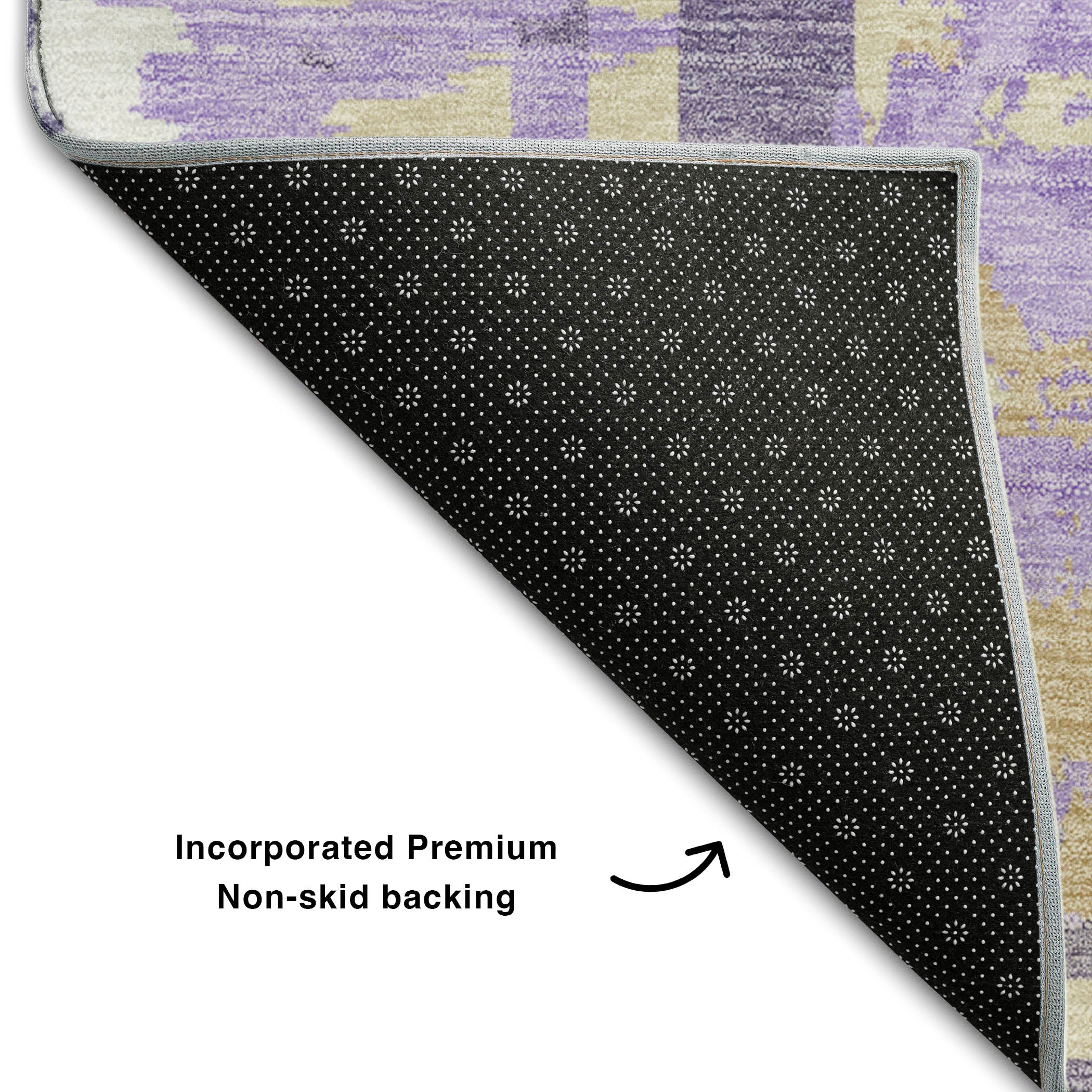 Lima Machine Washable Transitional Lavender Purple Rug 1'8" x 2'6" #shape_Rectangle
