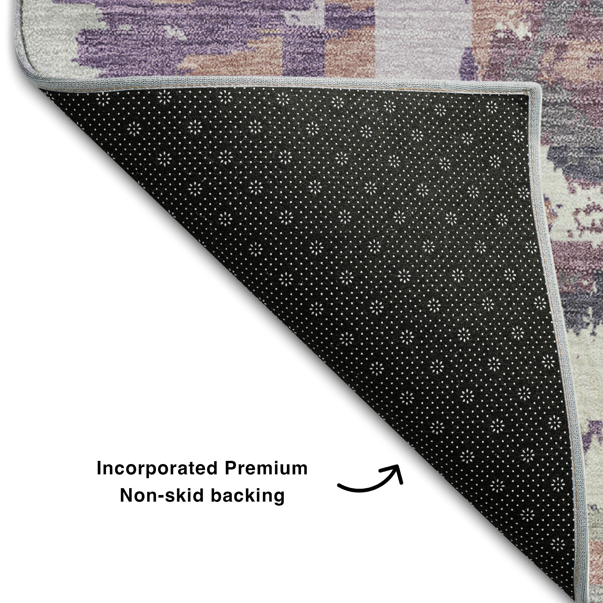 Lima Machine Washable Transitional Purple Rug 1'8" x 2'6" #shape_Rectangle