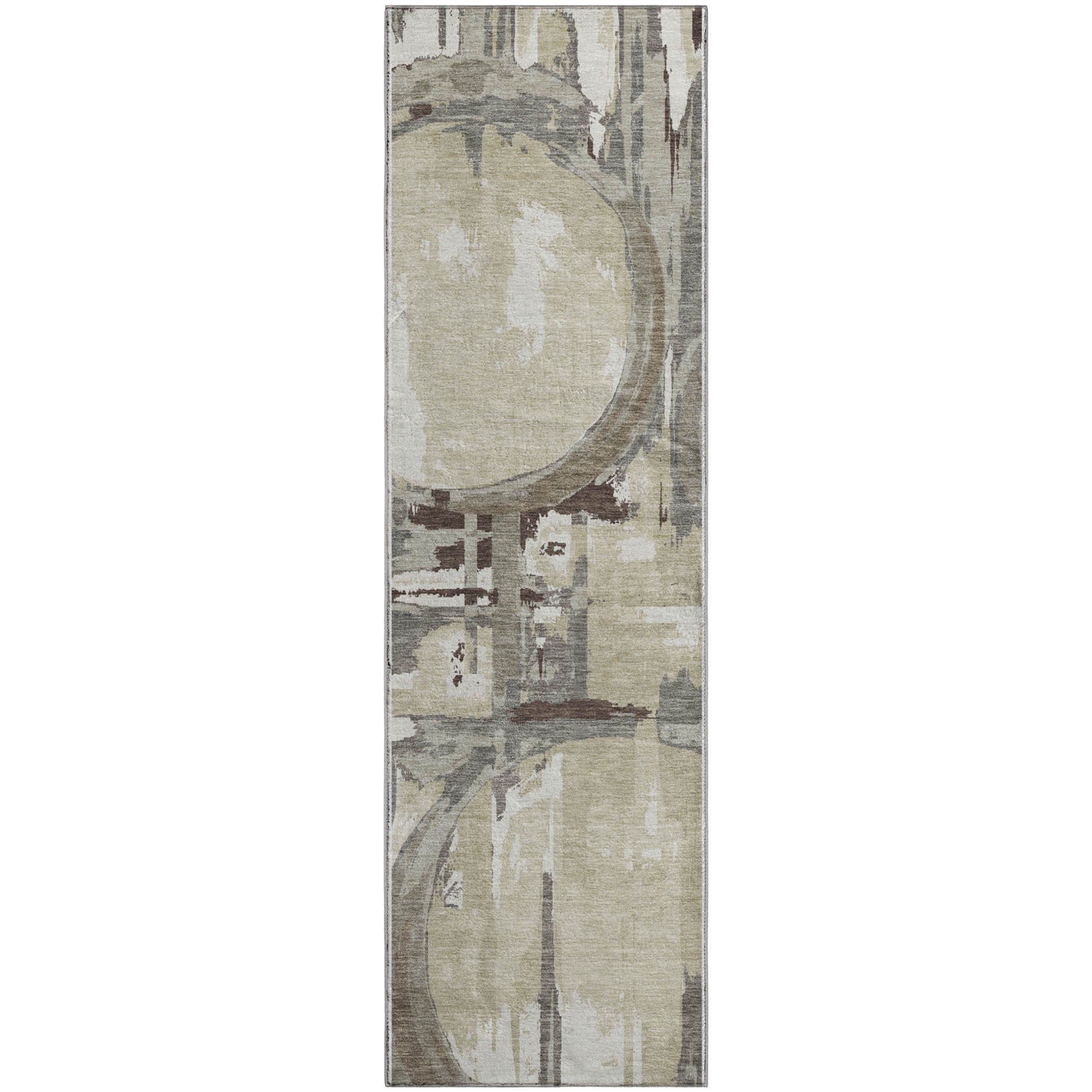 Lima Machine Washable Transitional Tan Brown Rug 2'3" x 7'6" #shape_Runner