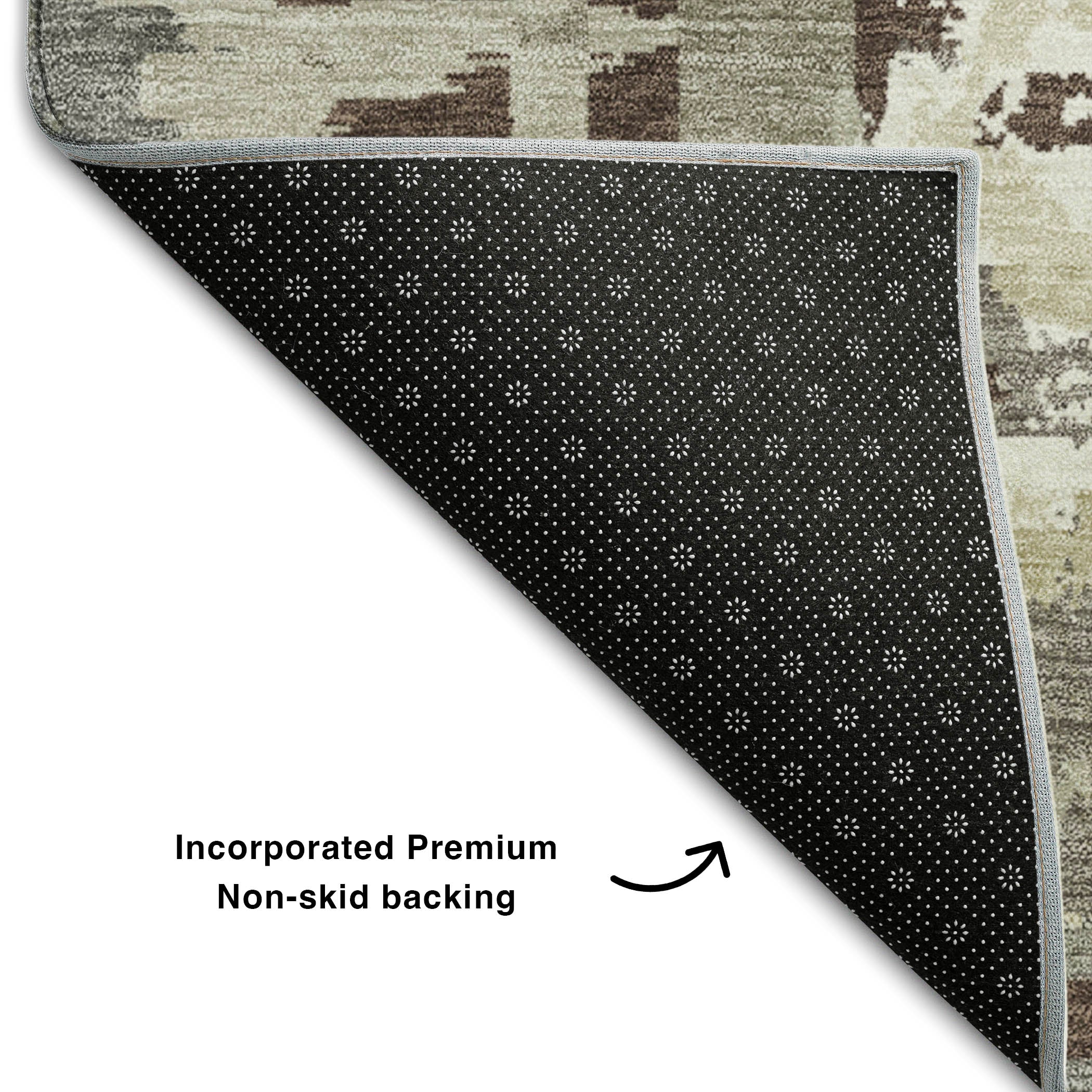 Lima Machine Washable Transitional Tan Brown Rug 1'8" x 2'6" #shape_Rectangle