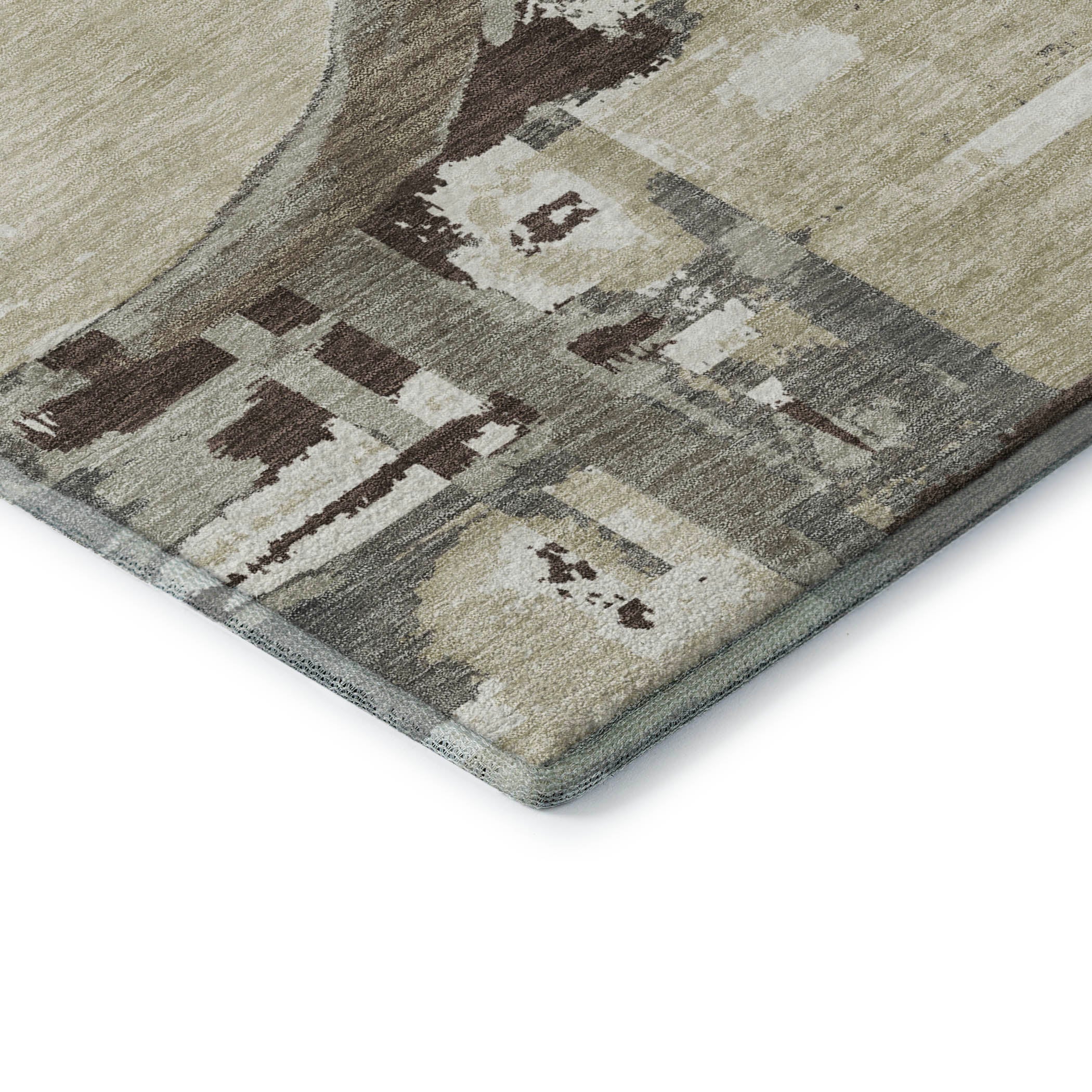 Lima Machine Washable Transitional Tan Brown Rug 1'8" x 2'6" #shape_Rectangle