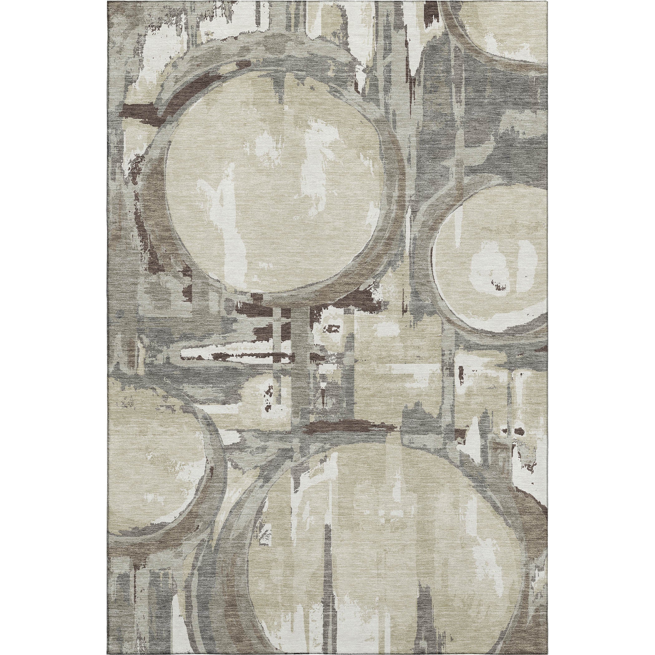 Lima Machine Washable Transitional Tan Brown Rug 2'6" x 3'10" #shape_Rectangle