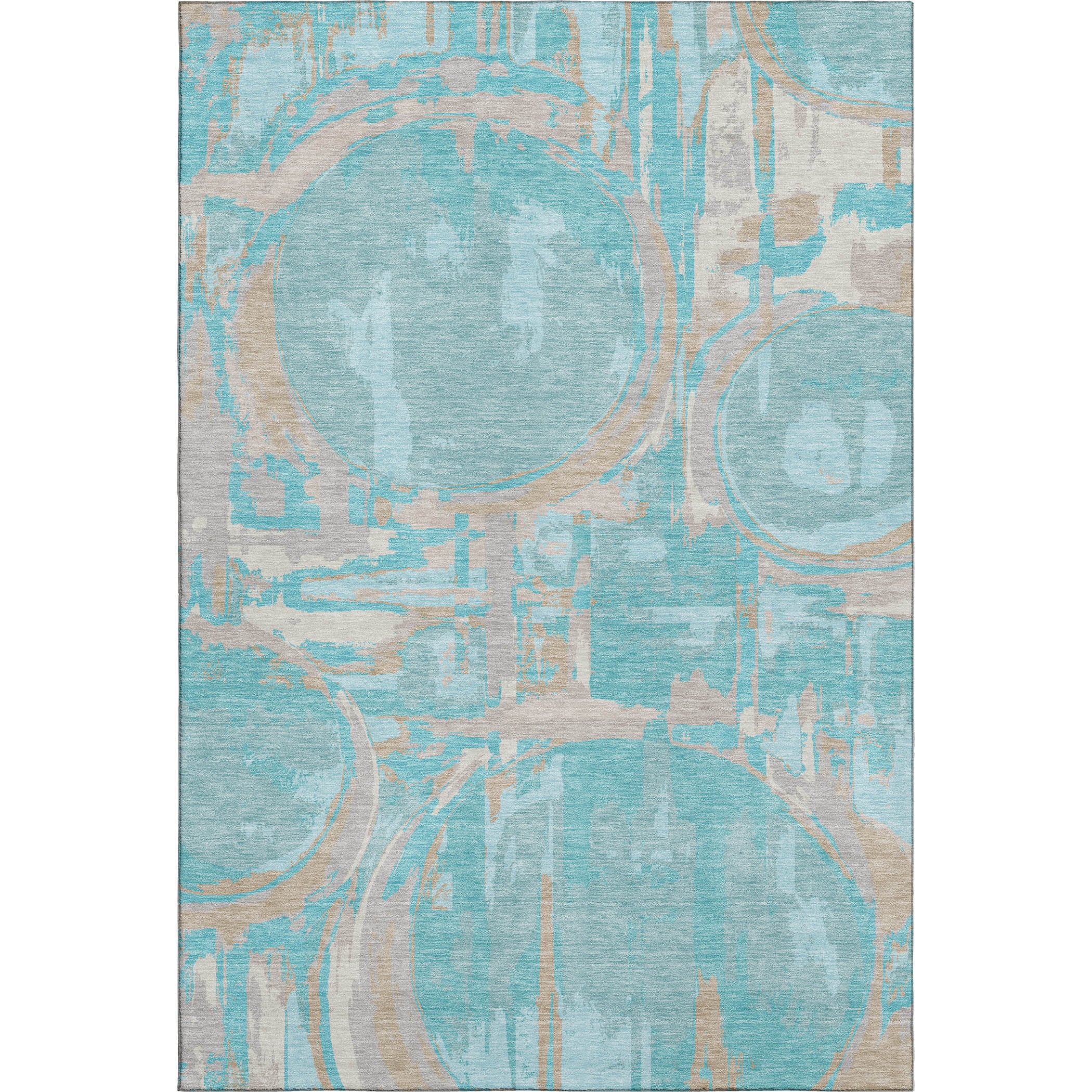 Lima Machine Washable Transitional Teal Rug 2'6" x 3'10" #shape_Rectangle
