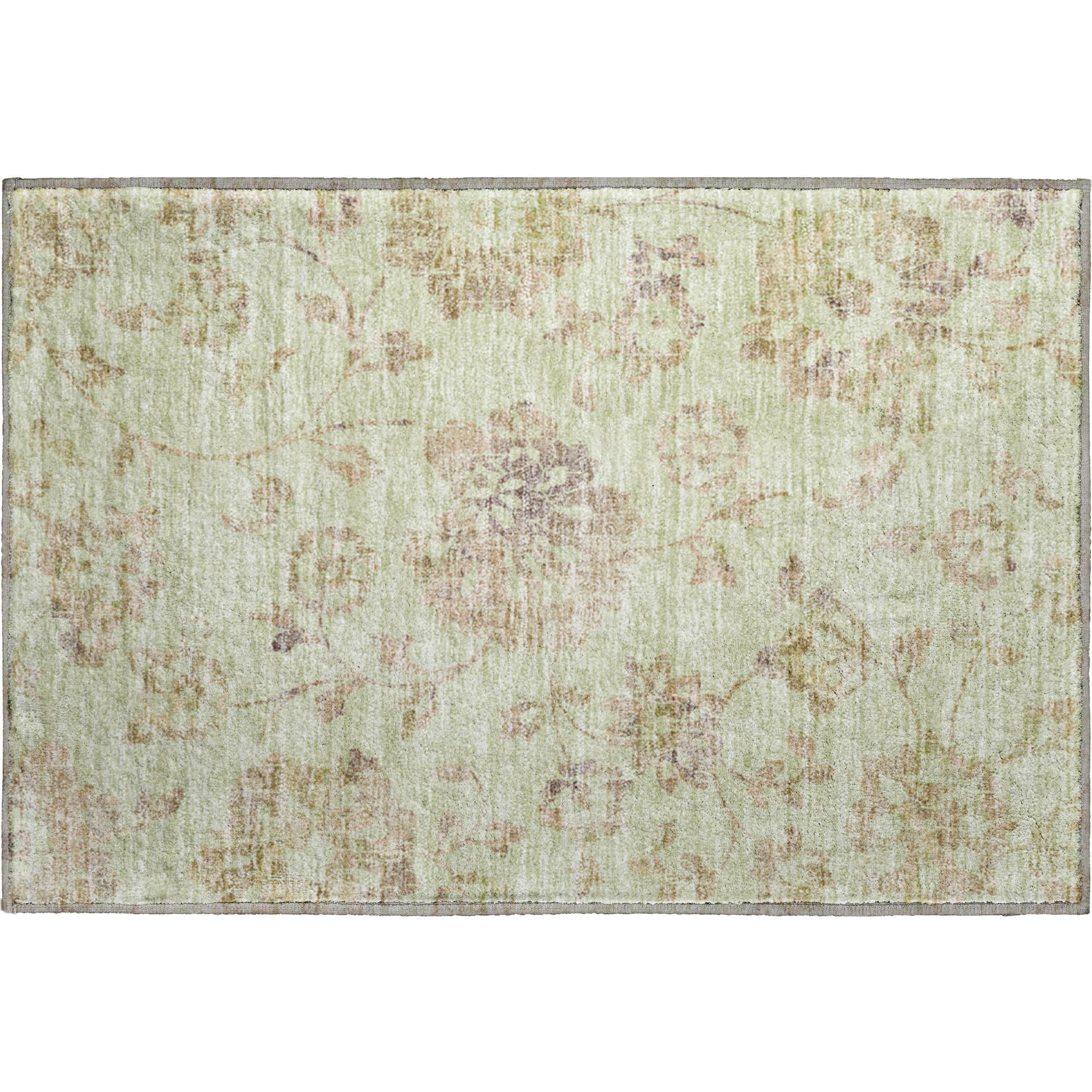 Cusco Machine Washable Transitional Aloe Green Rug 1'8" x 2'6" #shape_Rectangle