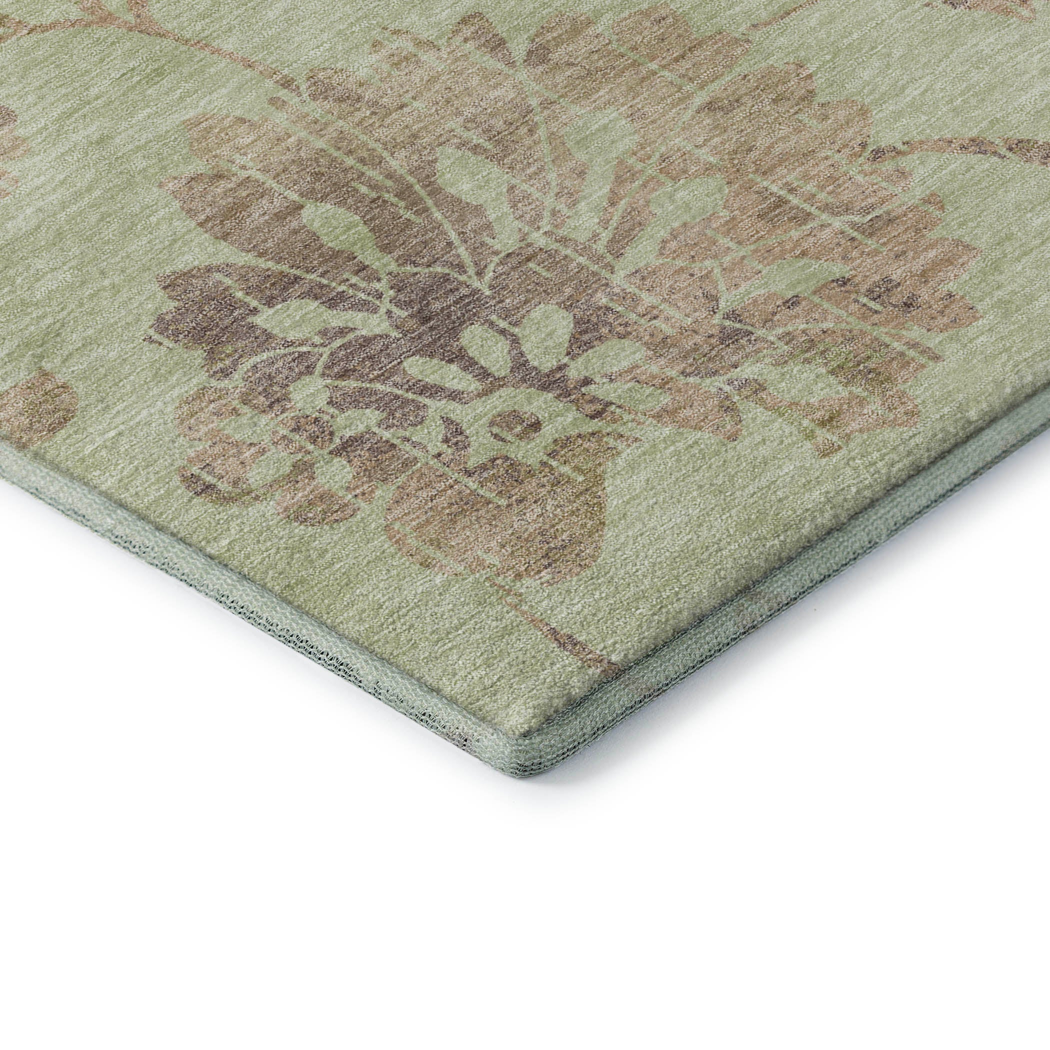 Cusco Machine Washable Transitional Aloe Green Rug 1'8" x 2'6" #shape_Rectangle