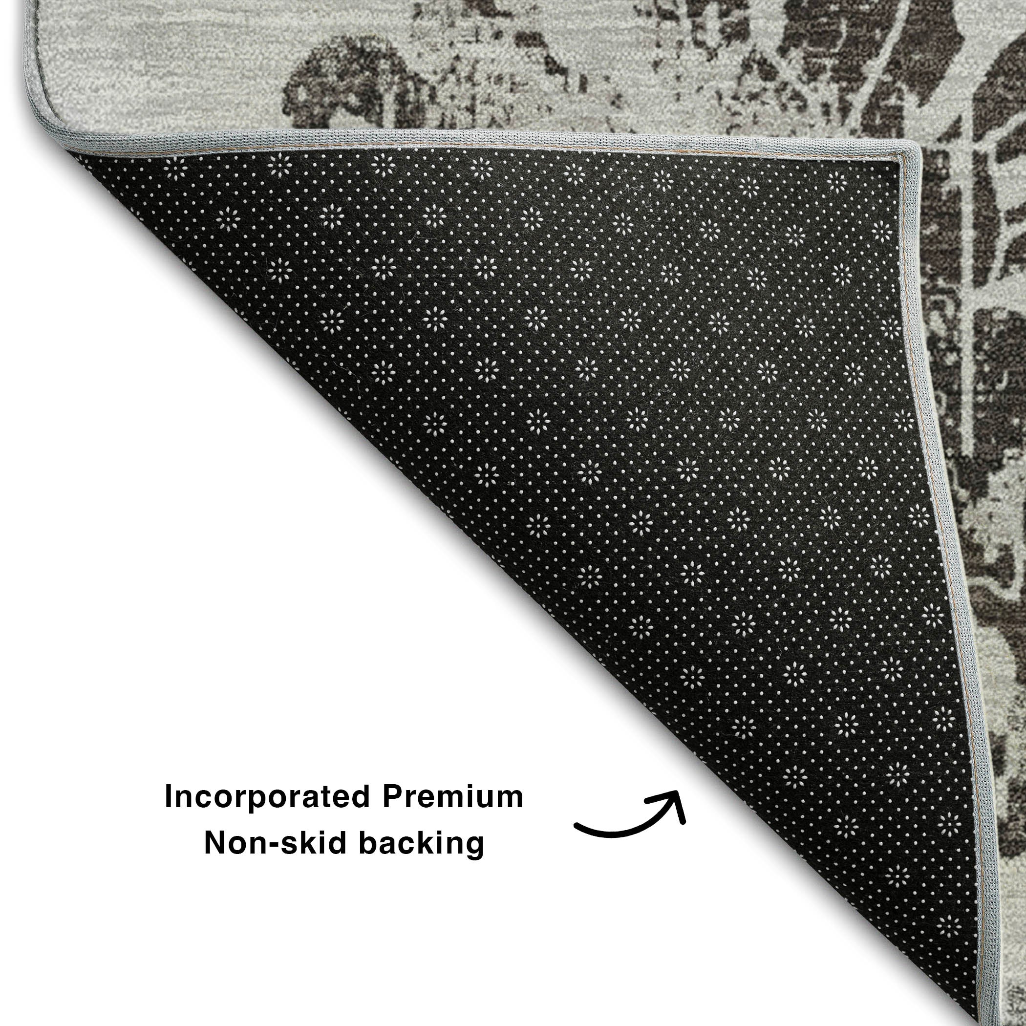 Cusco Machine Washable Transitional Gray Rug 1'8" x 2'6" #shape_Rectangle
