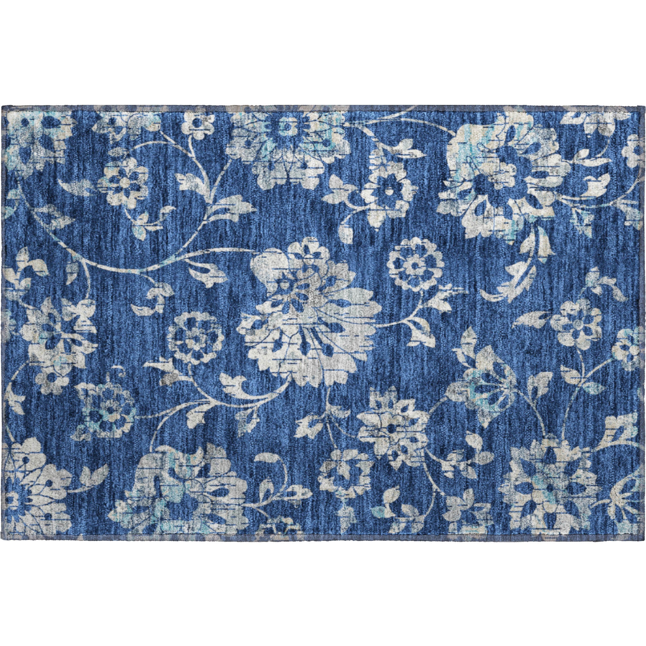 Cusco Machine Washable Transitional Navy Blue Rug 1'8" x 2'6" #shape_Rectangle