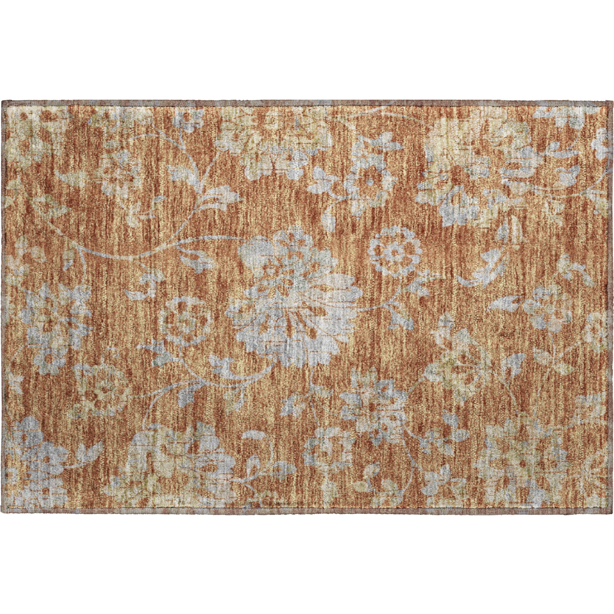 Cusco Machine Washable Transitional Paprika Orange Rug 1'8" x 2'6" #shape_Rectangle