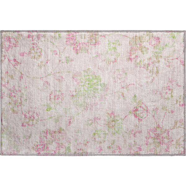 Cusco Machine Washable Transitional Pink Rug 1'8" x 2'6"