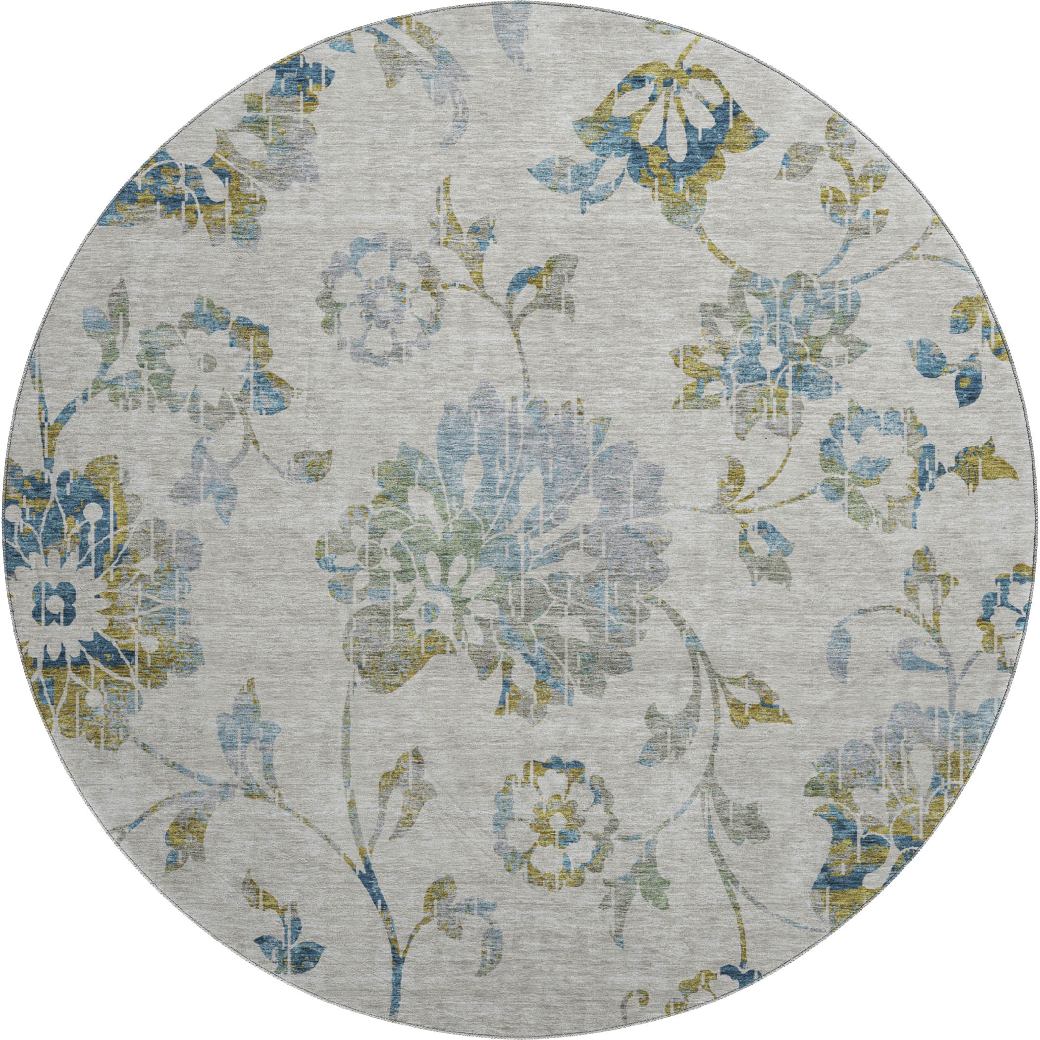 Cusco Machine Washable Transitional Taupe Brown Rug 8' x 8' #shape_Round