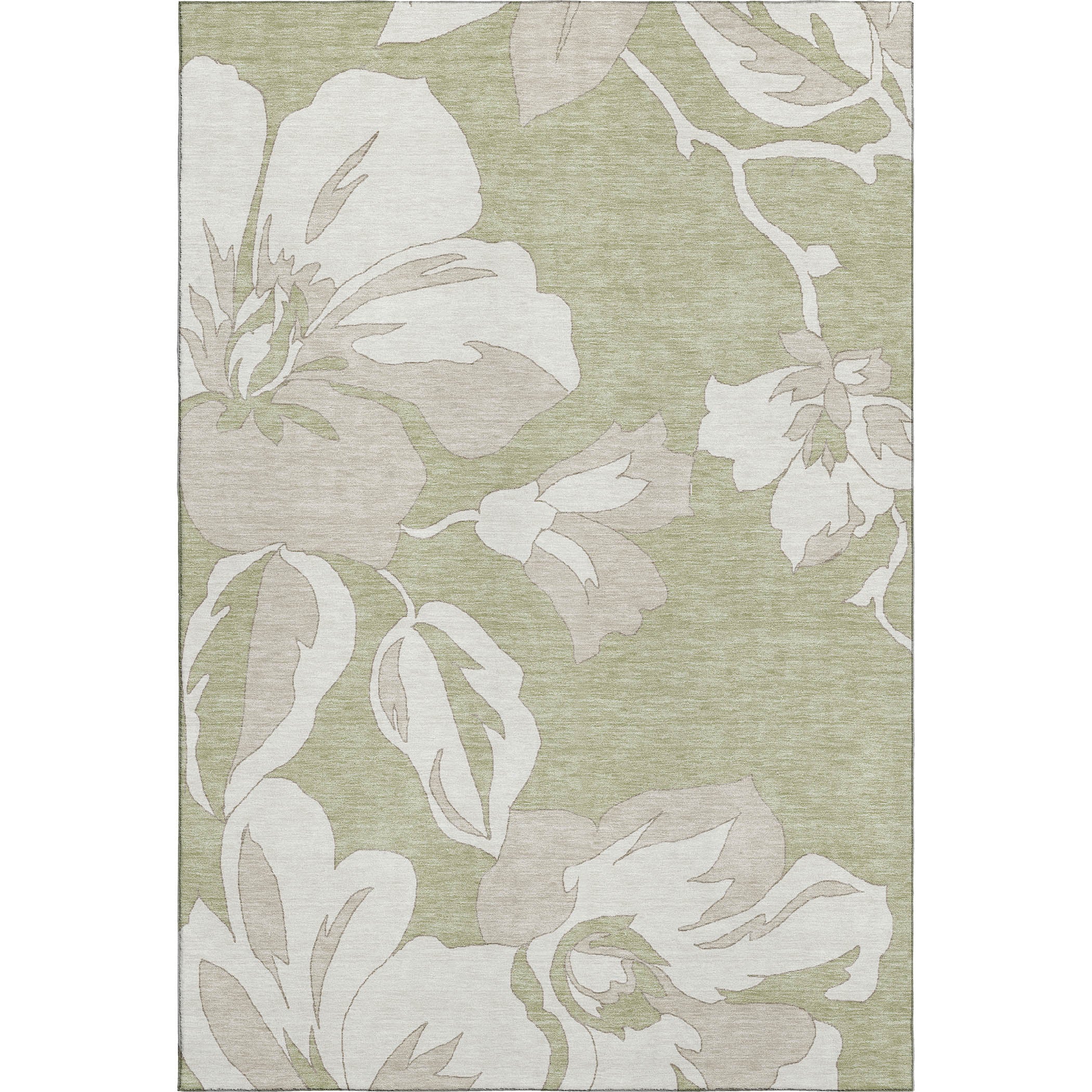 Oaxaca Machine Washable Transitional Aloe Green Rug 2'6" x 3'10" #shape_Rectangle
