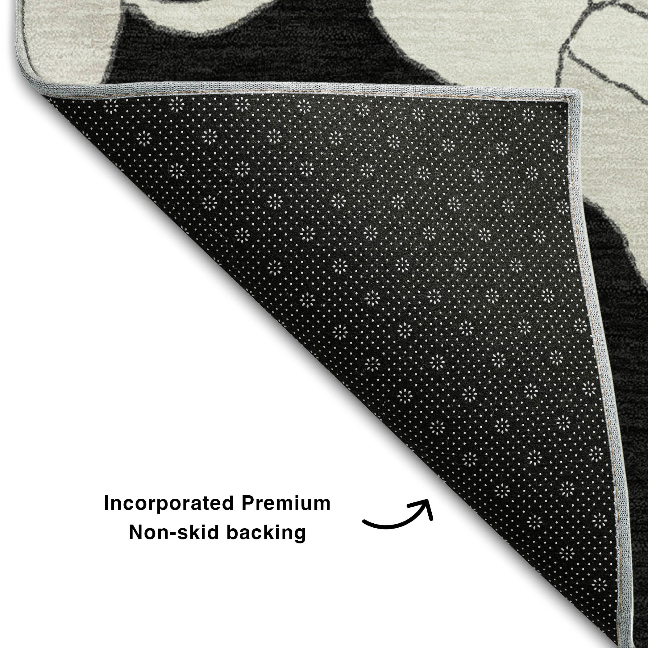 Oaxaca Machine Washable Transitional Black Rug 1'8" x 2'6" #shape_Rectangle