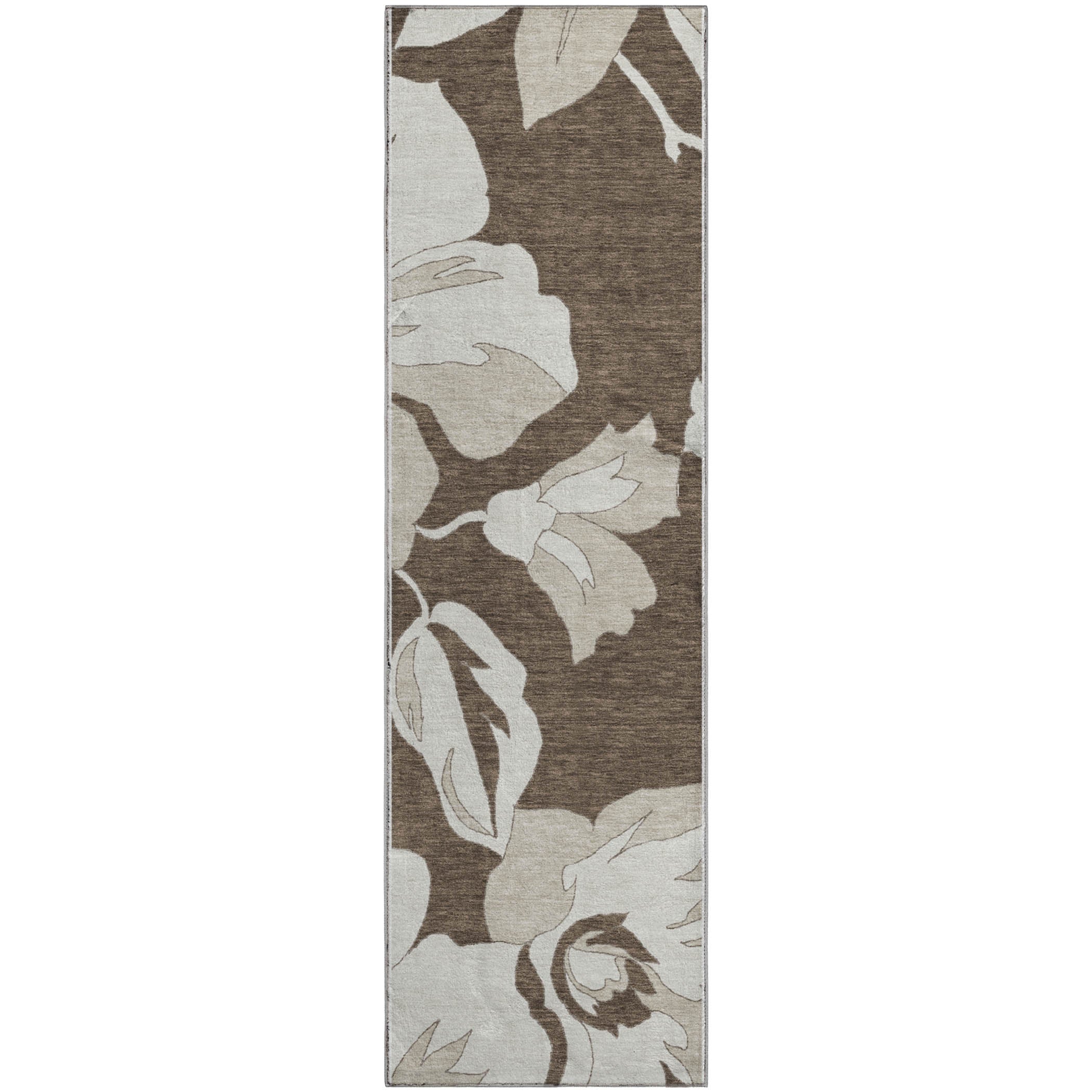 Oaxaca Machine Washable Transitional Brown Rug 2'3" x 7'6" #shape_Runner