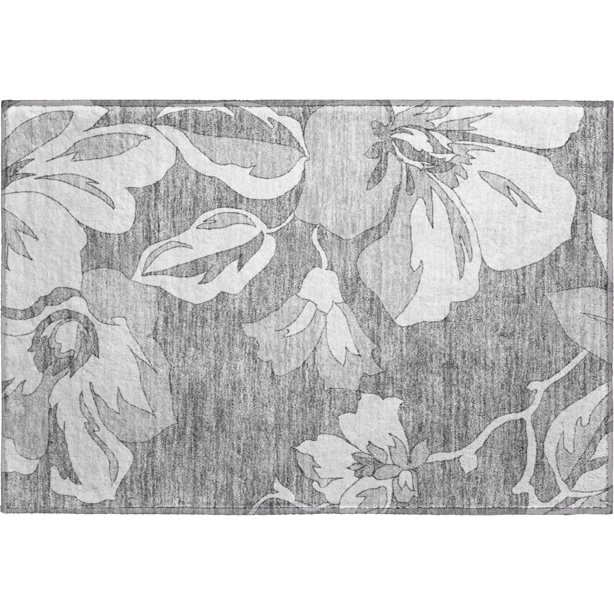 Oaxaca Machine Washable Transitional Gray Rug 1'8" x 2'6" #shape_Rectangle