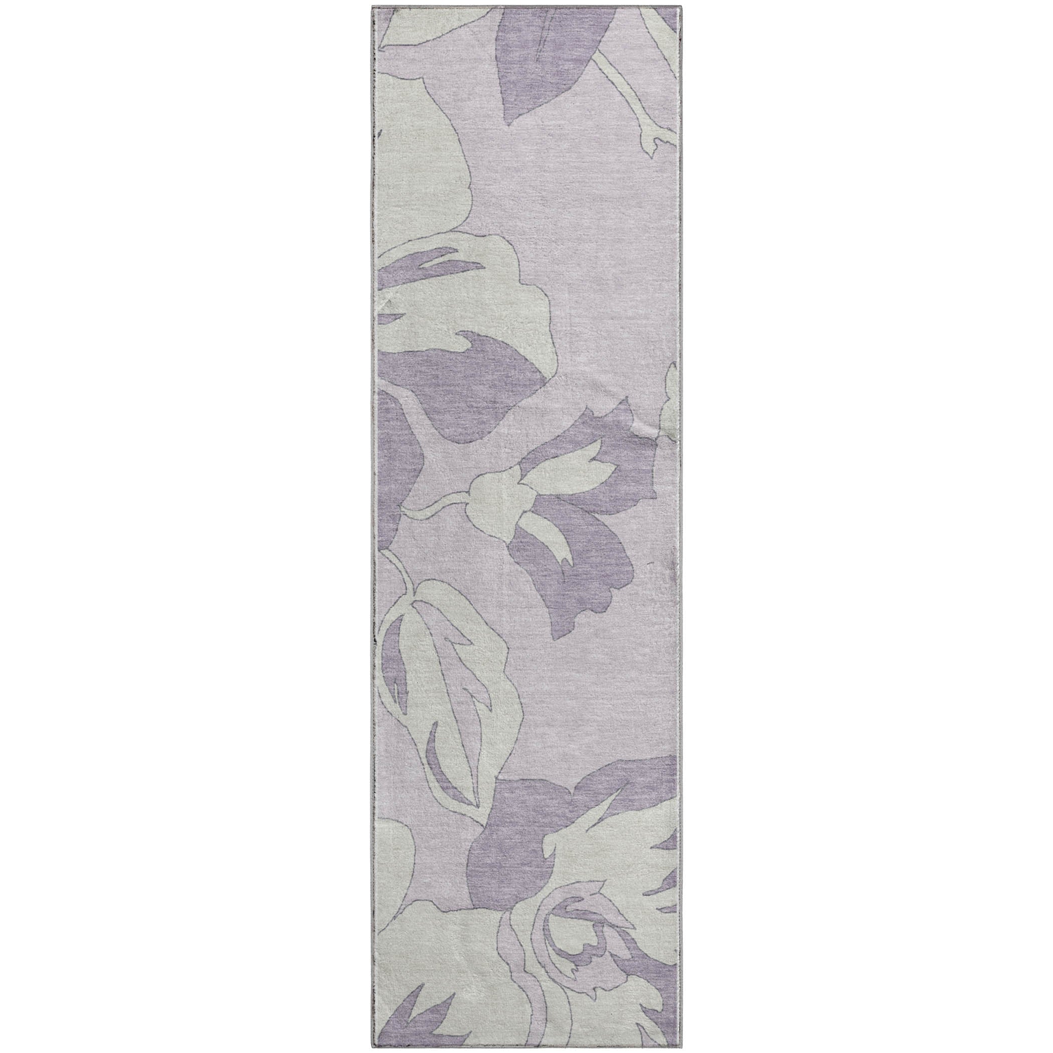 Oaxaca Machine Washable Transitional Lavender Purple Rug 2'3" x 7'6" #shape_Runner