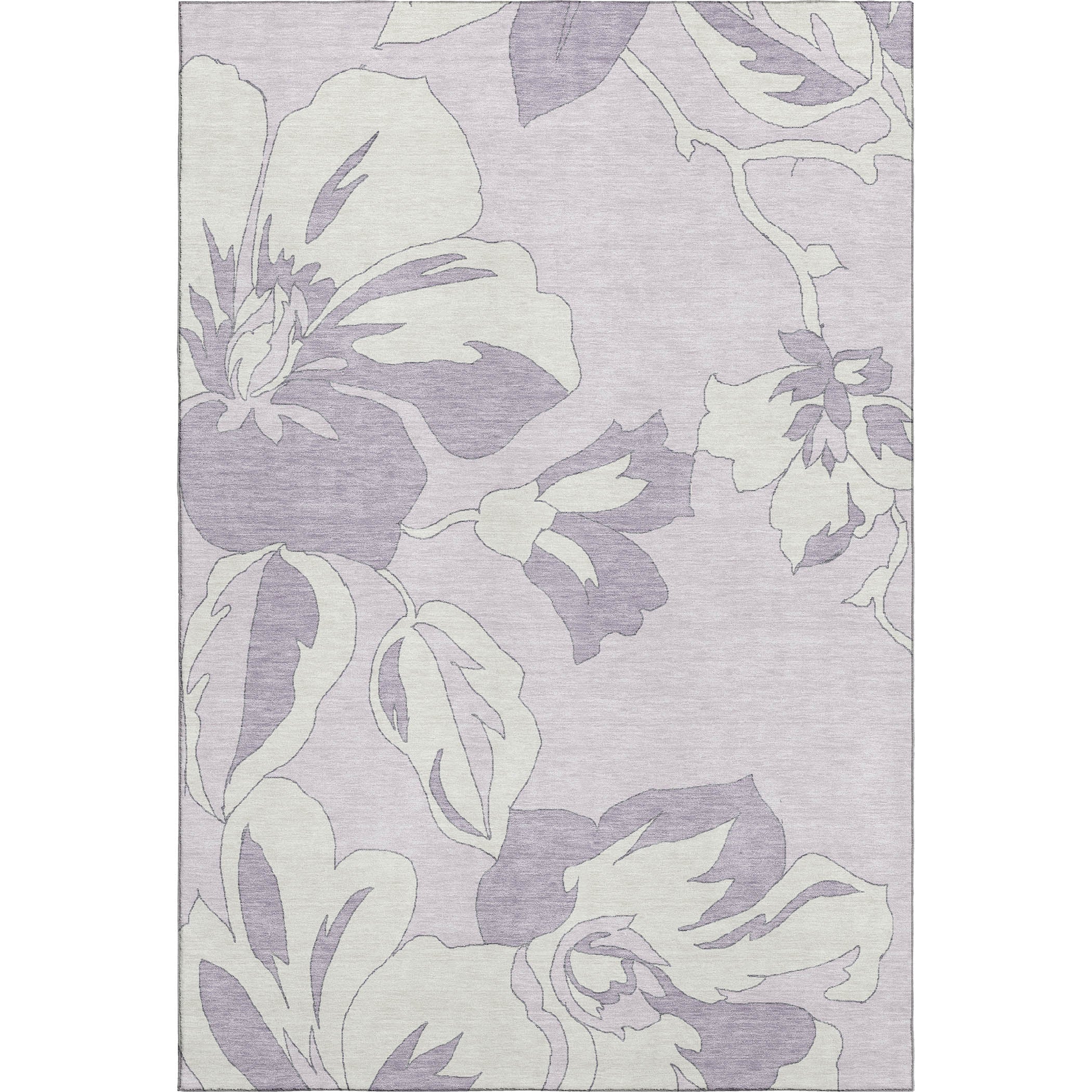 Oaxaca Machine Washable Transitional Lavender Purple Rug 2'6" x 3'10" #shape_Rectangle
